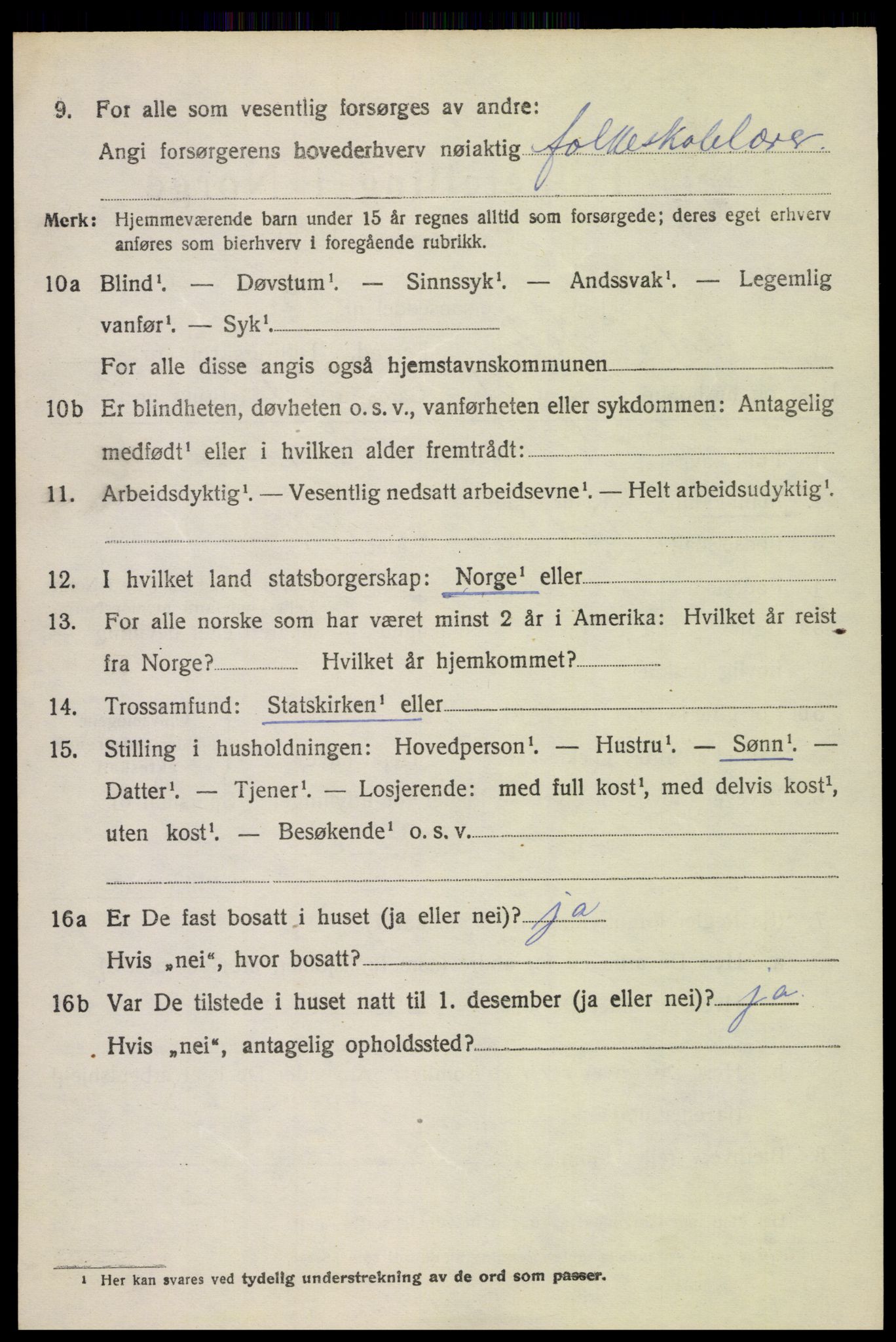 SAH, 1920 census for Vestre Toten, 1920, p. 5541