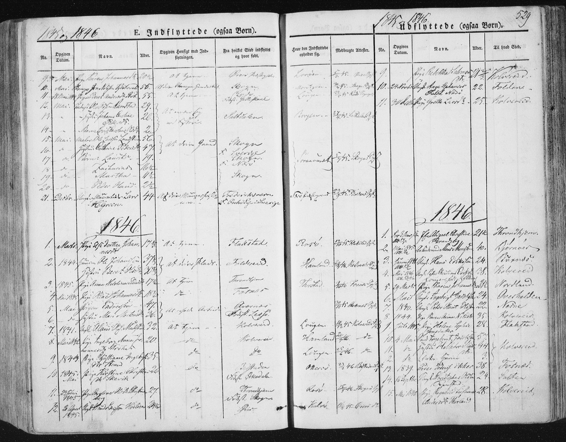 Ministerialprotokoller, klokkerbøker og fødselsregistre - Nord-Trøndelag, SAT/A-1458/784/L0669: Parish register (official) no. 784A04, 1829-1859, p. 529