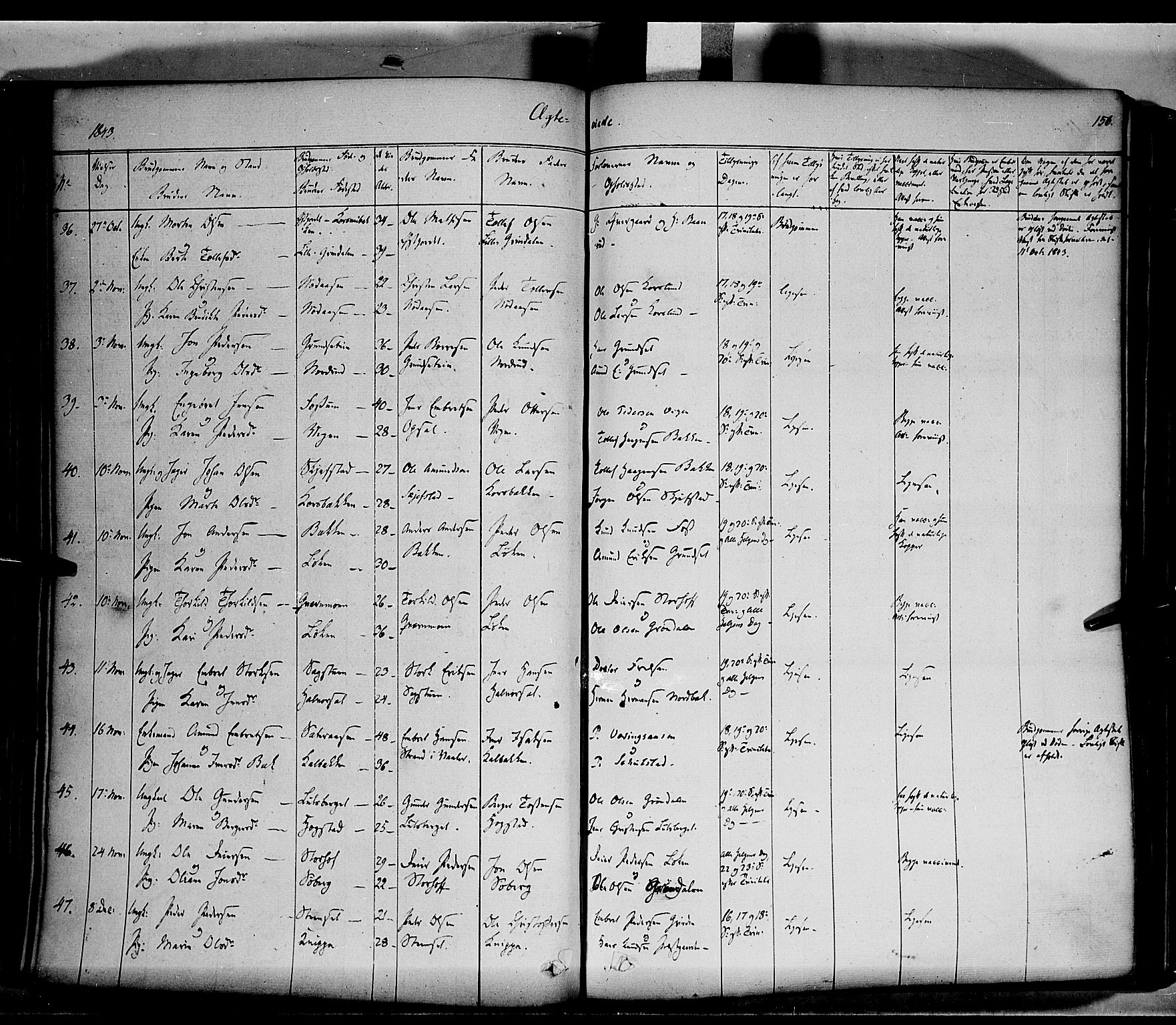 Elverum prestekontor, AV/SAH-PREST-044/H/Ha/Haa/L0009: Parish register (official) no. 9, 1843-1856, p. 156