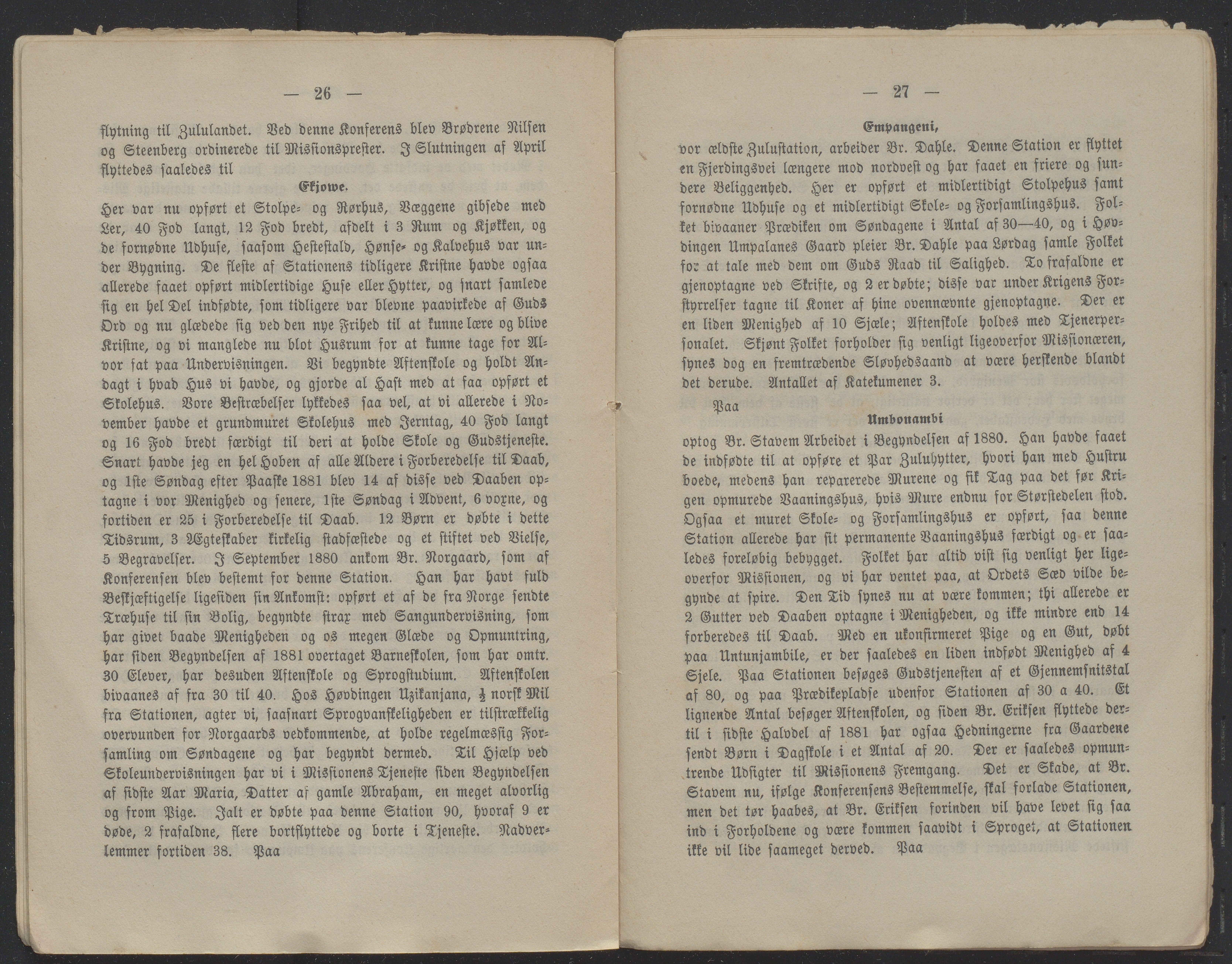 Det Norske Misjonsselskap - hovedadministrasjonen, VID/MA-A-1045/D/Db/Dba/L0338/0009: Beretninger, Bøker, Skrifter o.l   / Årsberetninger 40. , 1882, p. 26-27