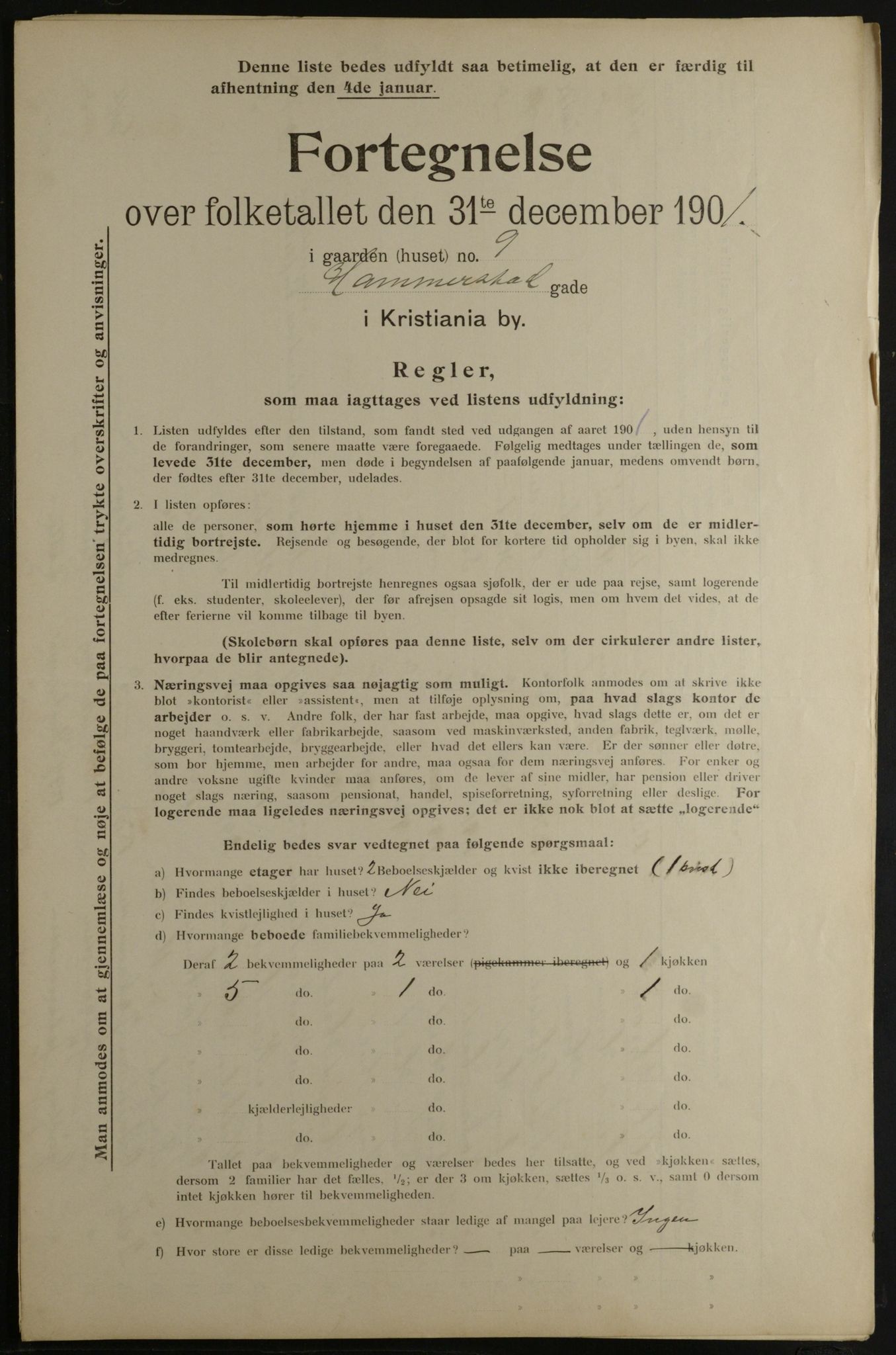 OBA, Municipal Census 1901 for Kristiania, 1901, p. 5597