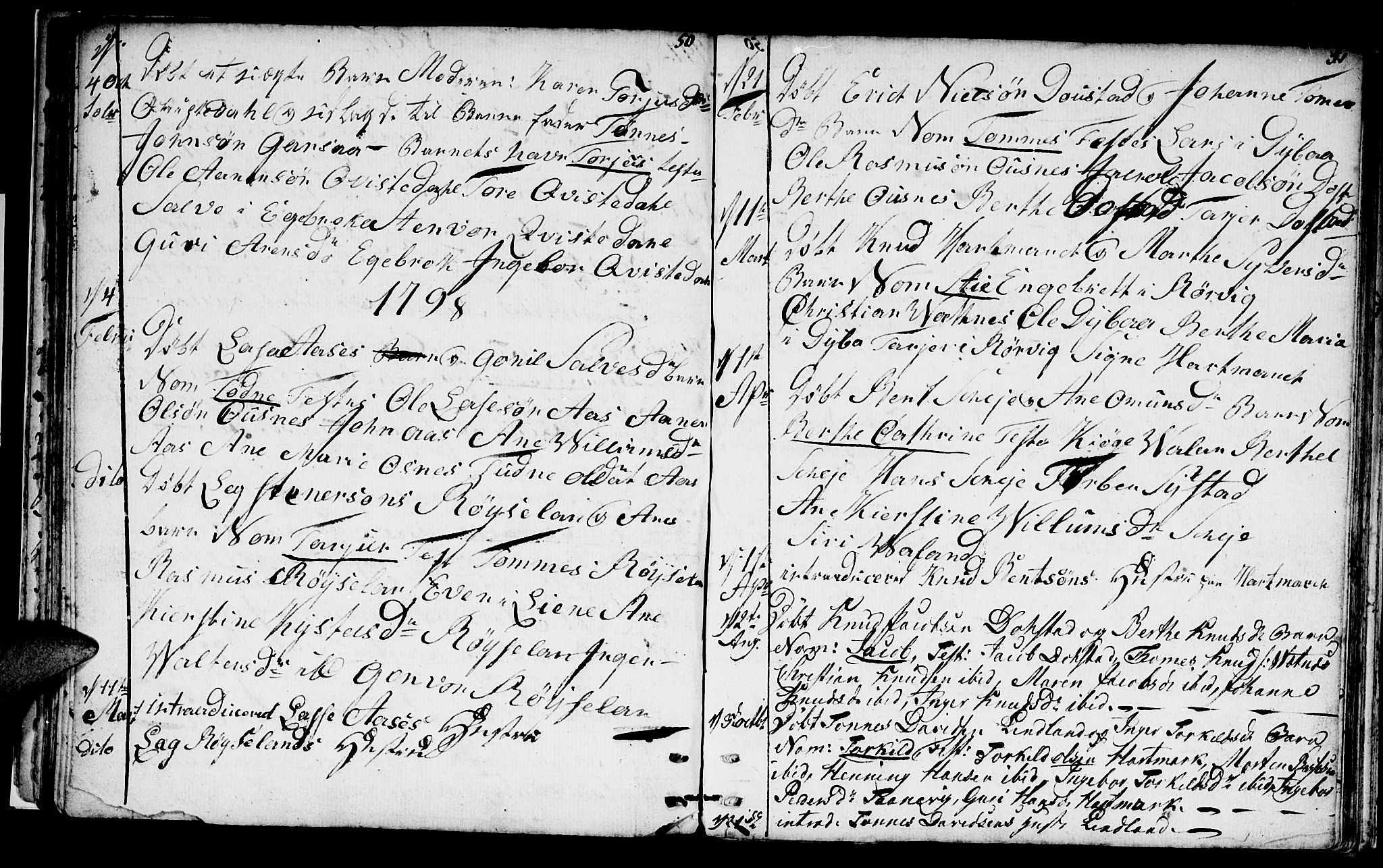 Mandal sokneprestkontor, SAK/1111-0030/F/Fa/Fab/L0002: Parish register (official) no. A 2, 1753-1801, p. 50-51