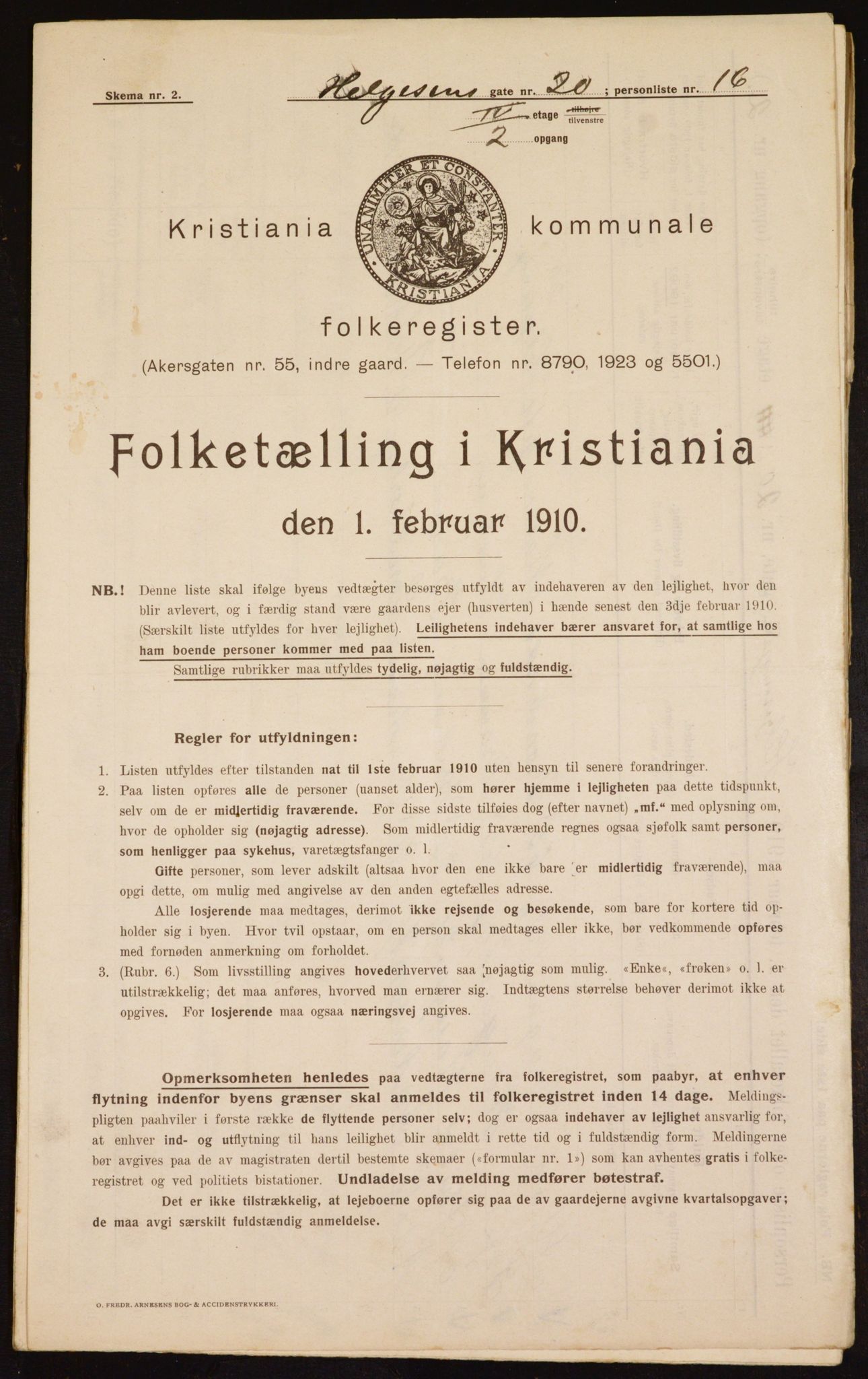 OBA, Municipal Census 1910 for Kristiania, 1910, p. 36643