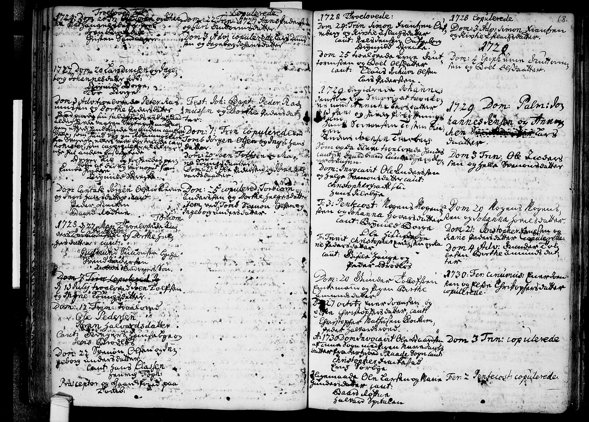 Råde prestekontor kirkebøker, SAO/A-2009/F/Fa/L0001: Parish register (official) no. 1, 1707-1762, p. 68