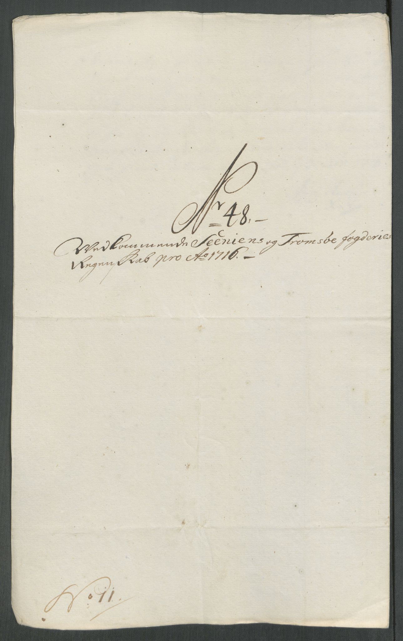 Rentekammeret inntil 1814, Reviderte regnskaper, Fogderegnskap, AV/RA-EA-4092/R68/L4762: Fogderegnskap Senja og Troms, 1716, p. 280