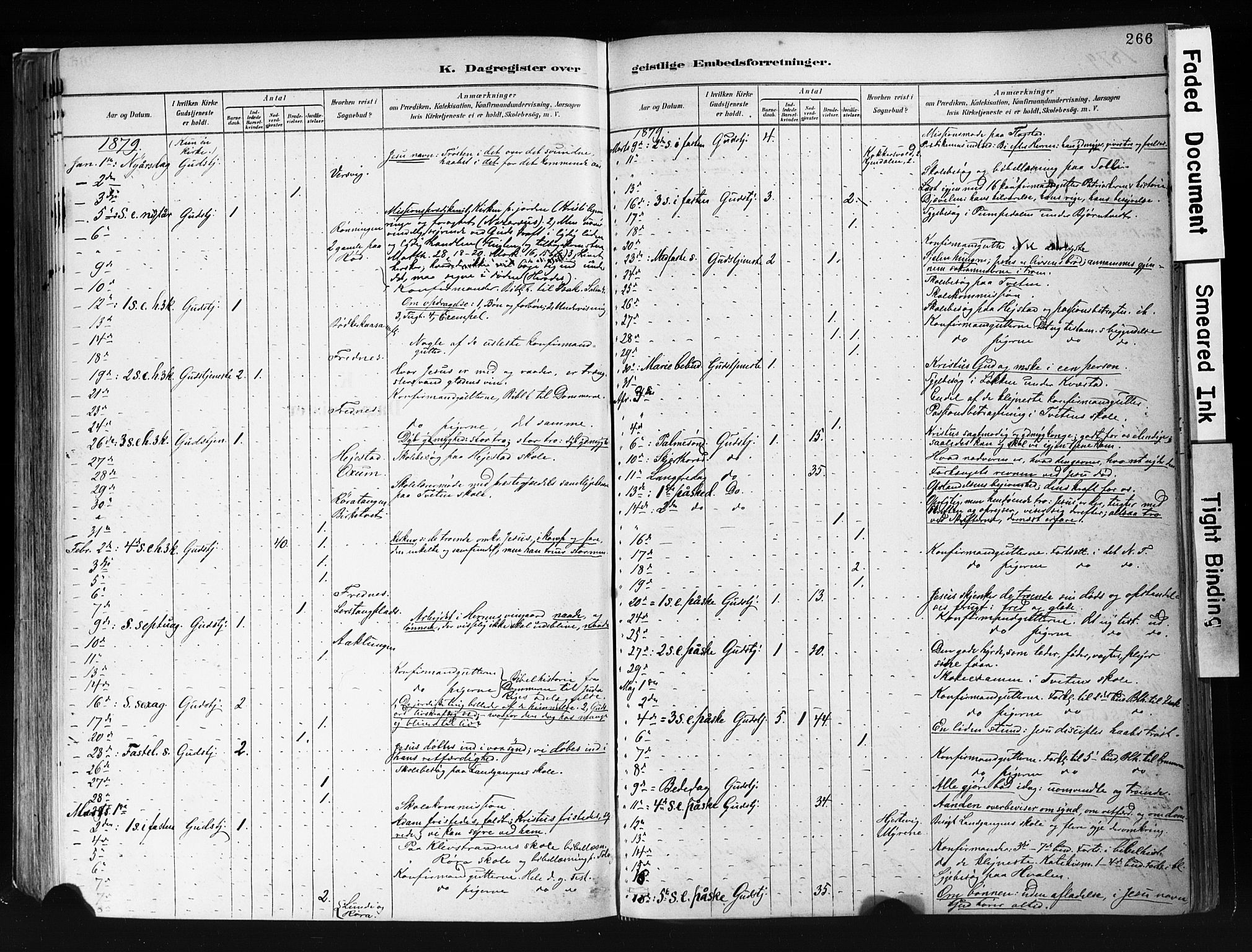 Eidanger kirkebøker, AV/SAKO-A-261/F/Fa/L0012: Parish register (official) no. 12, 1879-1900, p. 266