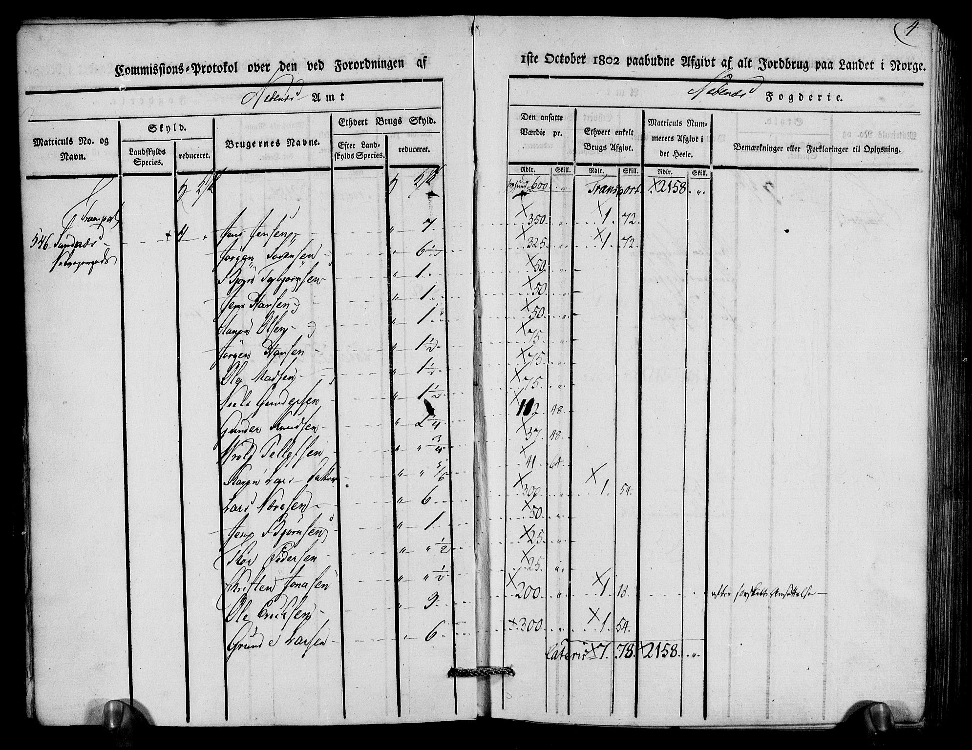 Rentekammeret inntil 1814, Realistisk ordnet avdeling, AV/RA-EA-4070/N/Ne/Nea/L0079: Nedenes fogderi. Kommisjonsprotokoll "Nr. 2", for Strengereid skipreide, 1803, p. 5