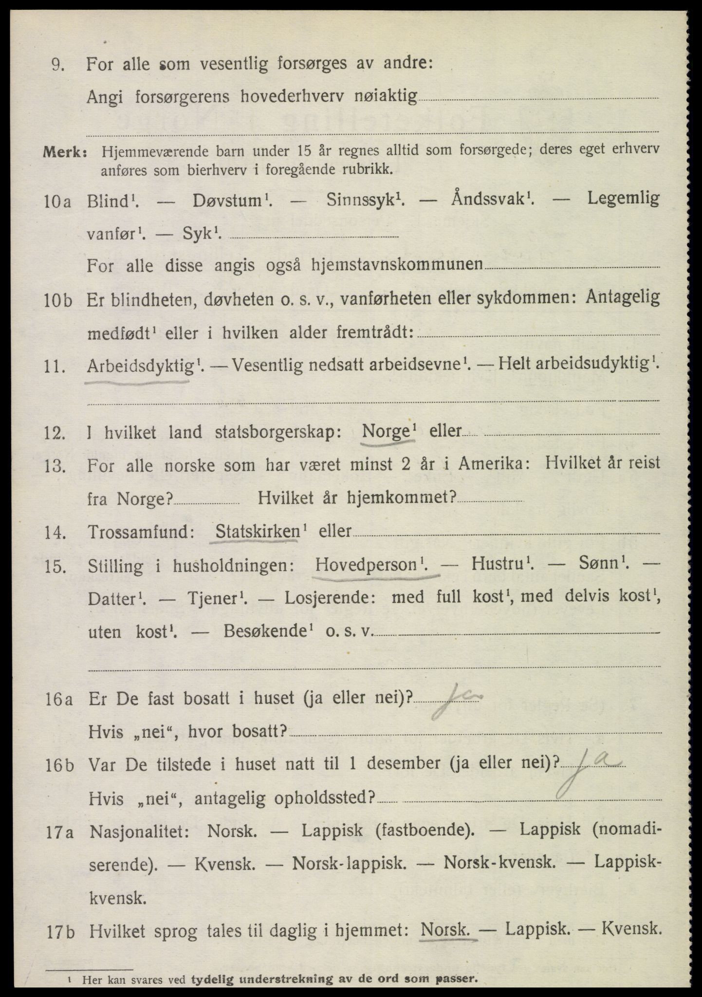 SAT, 1920 census for Kolvereid, 1920, p. 1522
