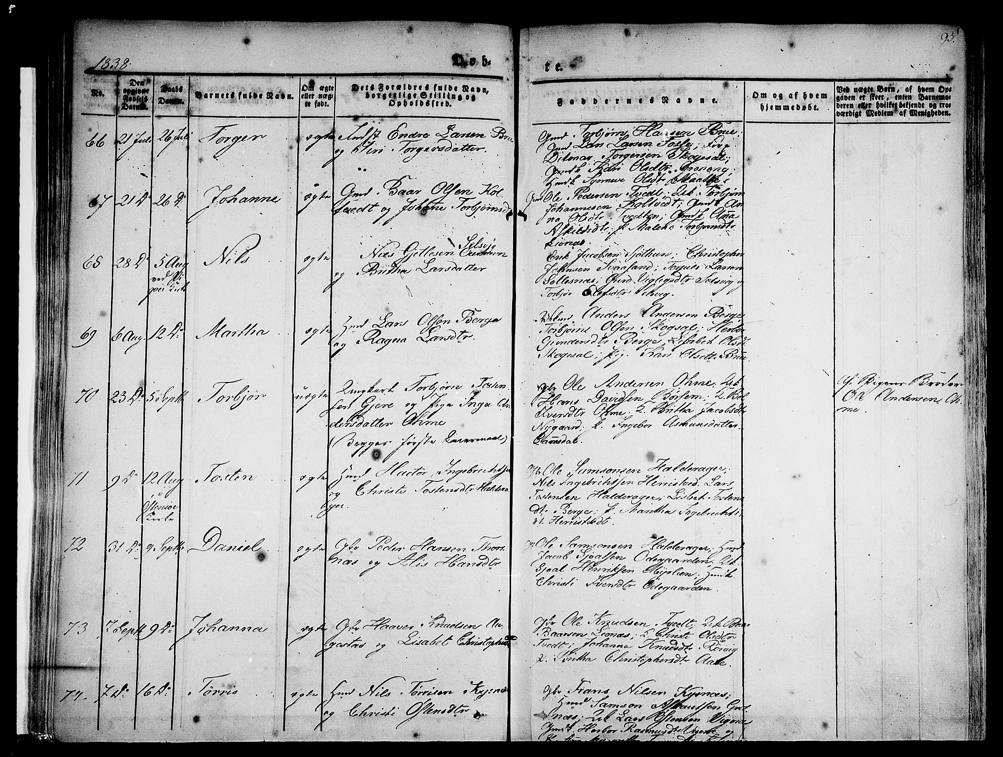 Strandebarm sokneprestembete, AV/SAB-A-78401/H/Haa: Parish register (official) no. A 6, 1826-1843, p. 95