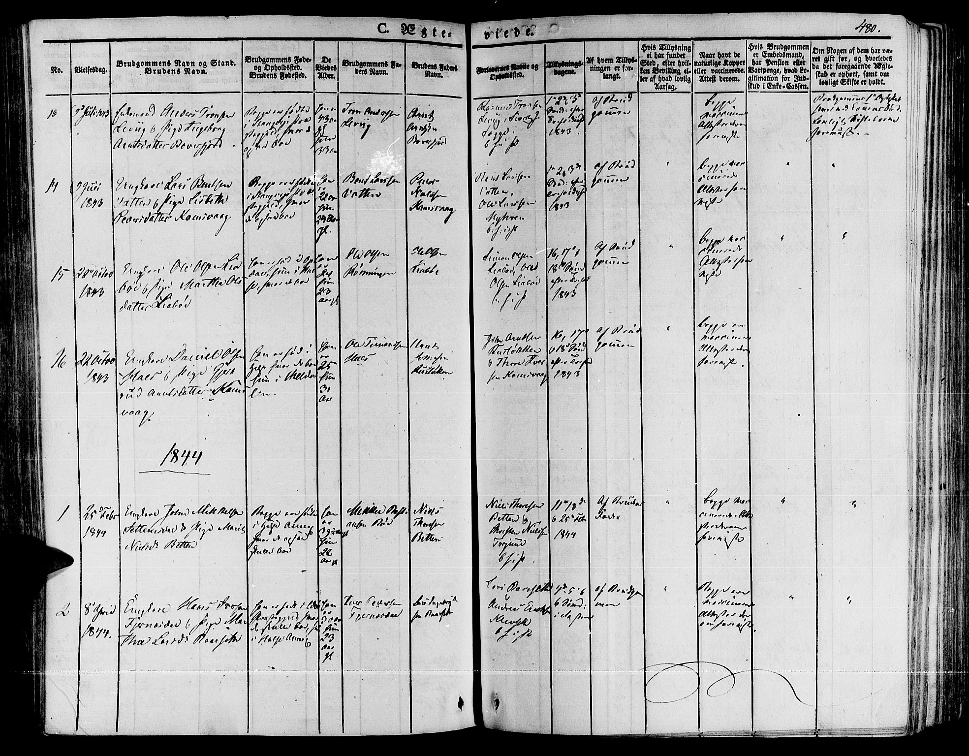 Ministerialprotokoller, klokkerbøker og fødselsregistre - Møre og Romsdal, AV/SAT-A-1454/592/L1025: Parish register (official) no. 592A03 /2, 1831-1849, p. 480