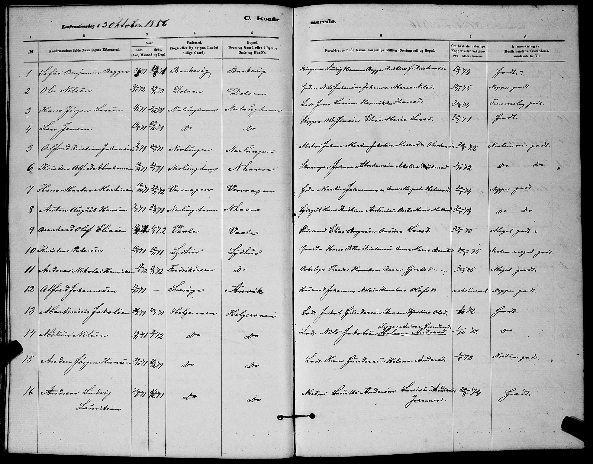 Brunlanes kirkebøker, AV/SAKO-A-342/G/Gb/L0002: Parish register (copy) no. II 2, 1878-1902