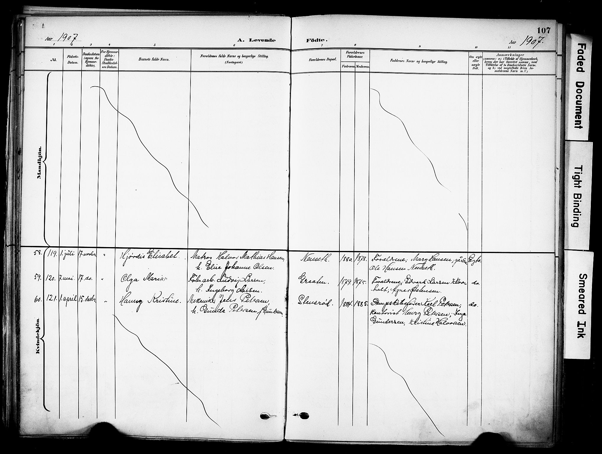 Solum kirkebøker, SAKO/A-306/F/Fa/L0011: Parish register (official) no. I 11, 1898-1909, p. 107