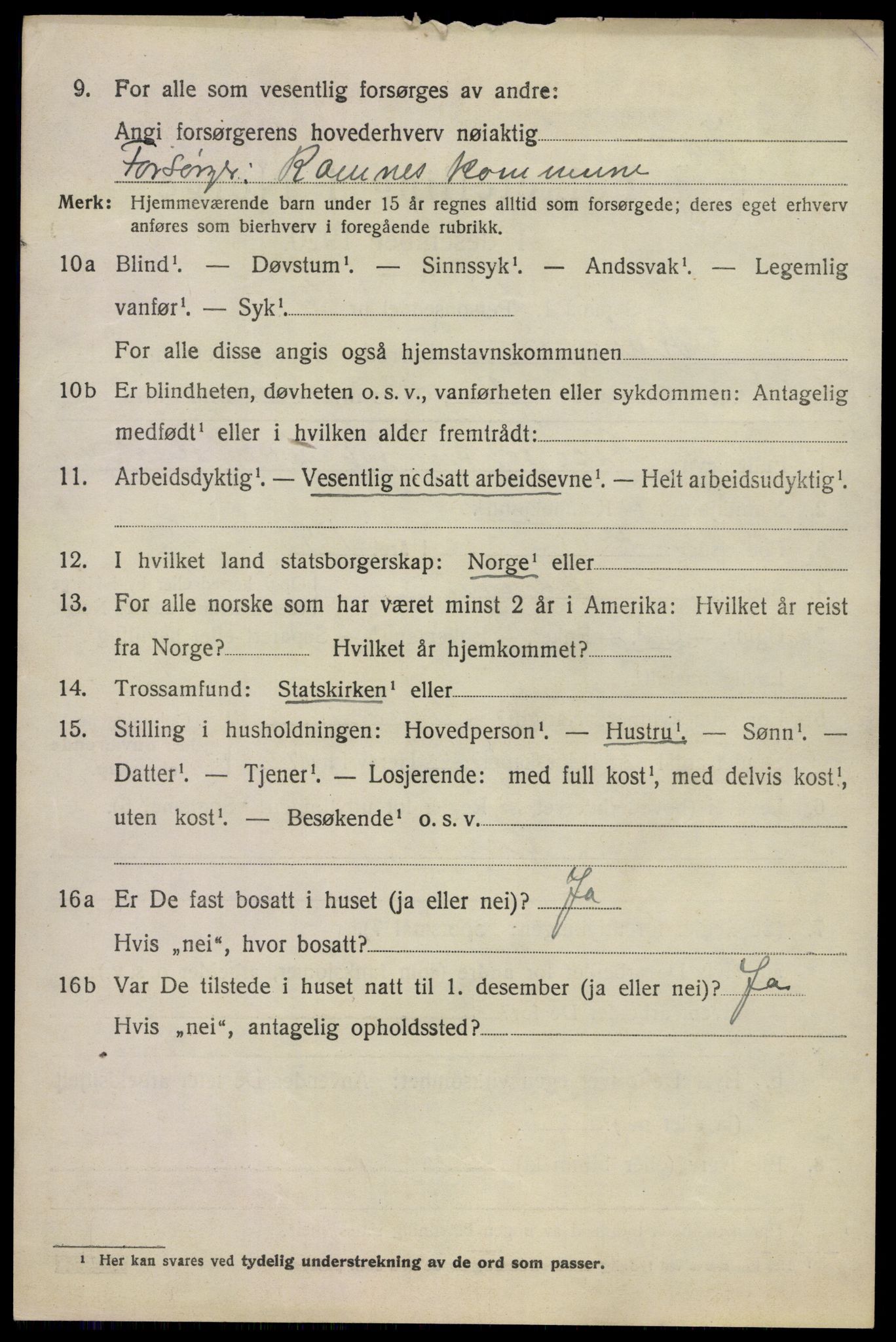 SAKO, 1920 census for Ramnes, 1920, p. 4299