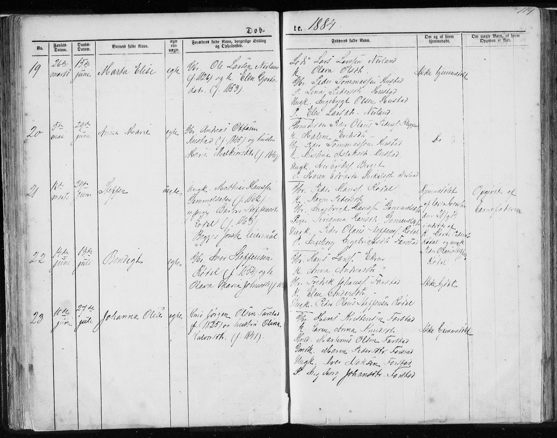 Ministerialprotokoller, klokkerbøker og fødselsregistre - Møre og Romsdal, AV/SAT-A-1454/567/L0782: Parish register (copy) no. 567C02, 1867-1886, p. 114