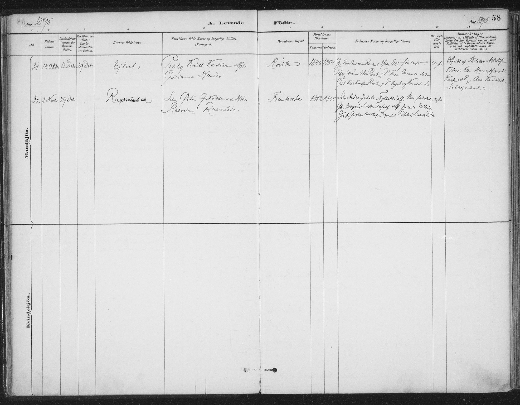 Ministerialprotokoller, klokkerbøker og fødselsregistre - Møre og Romsdal, AV/SAT-A-1454/555/L0658: Parish register (official) no. 555A09, 1887-1917, p. 58