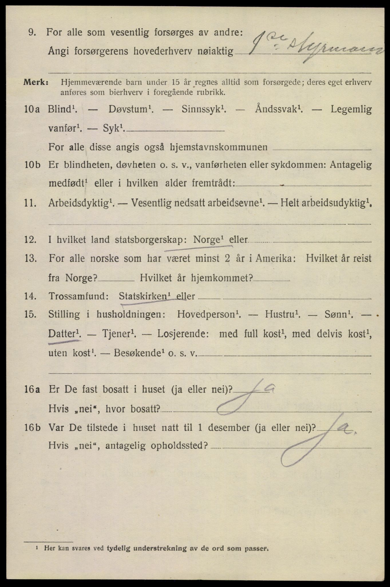 SAKO, 1920 census for Kragerø, 1920, p. 7314