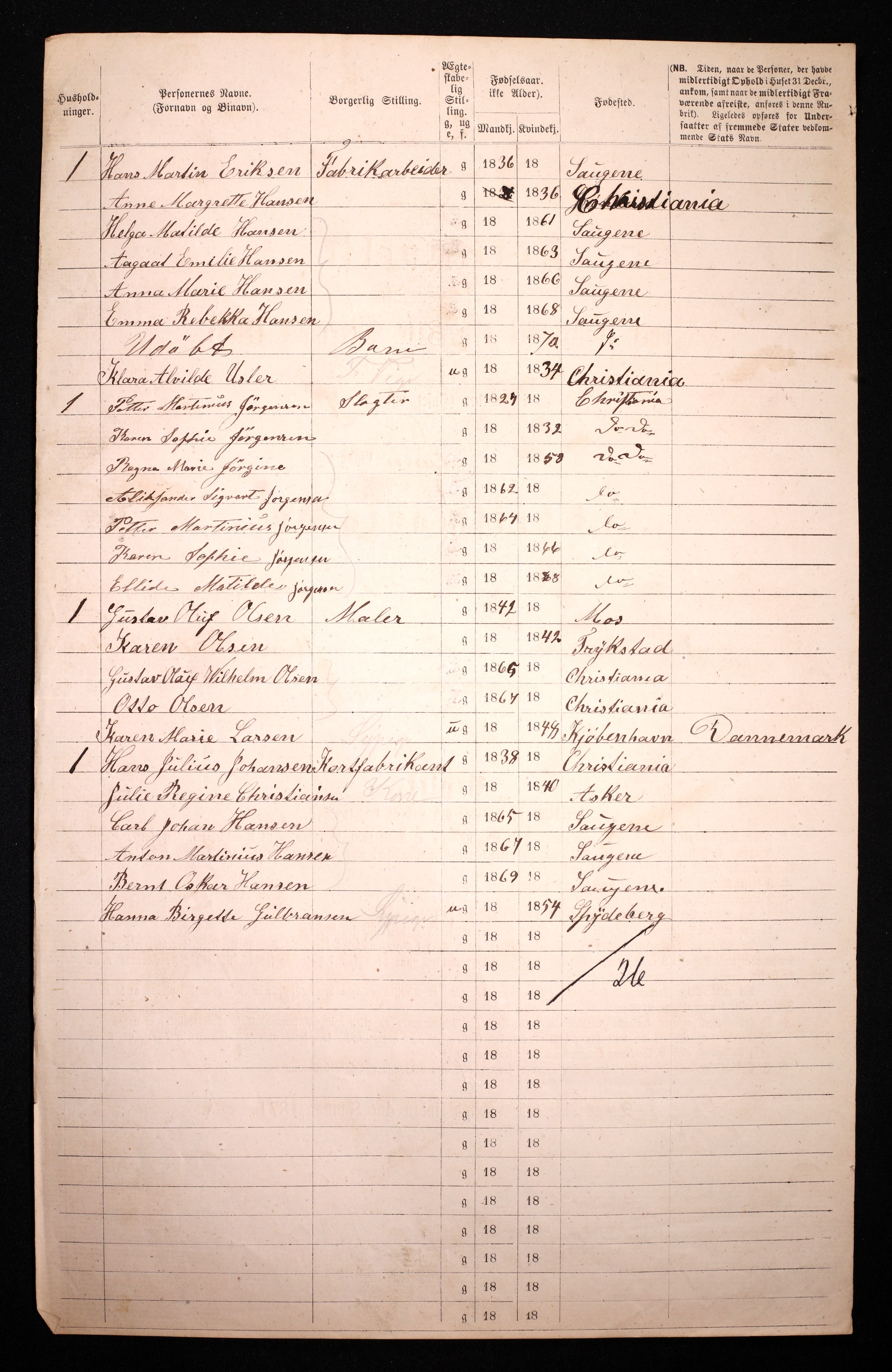 RA, 1870 census for 0301 Kristiania, 1870, p. 4807