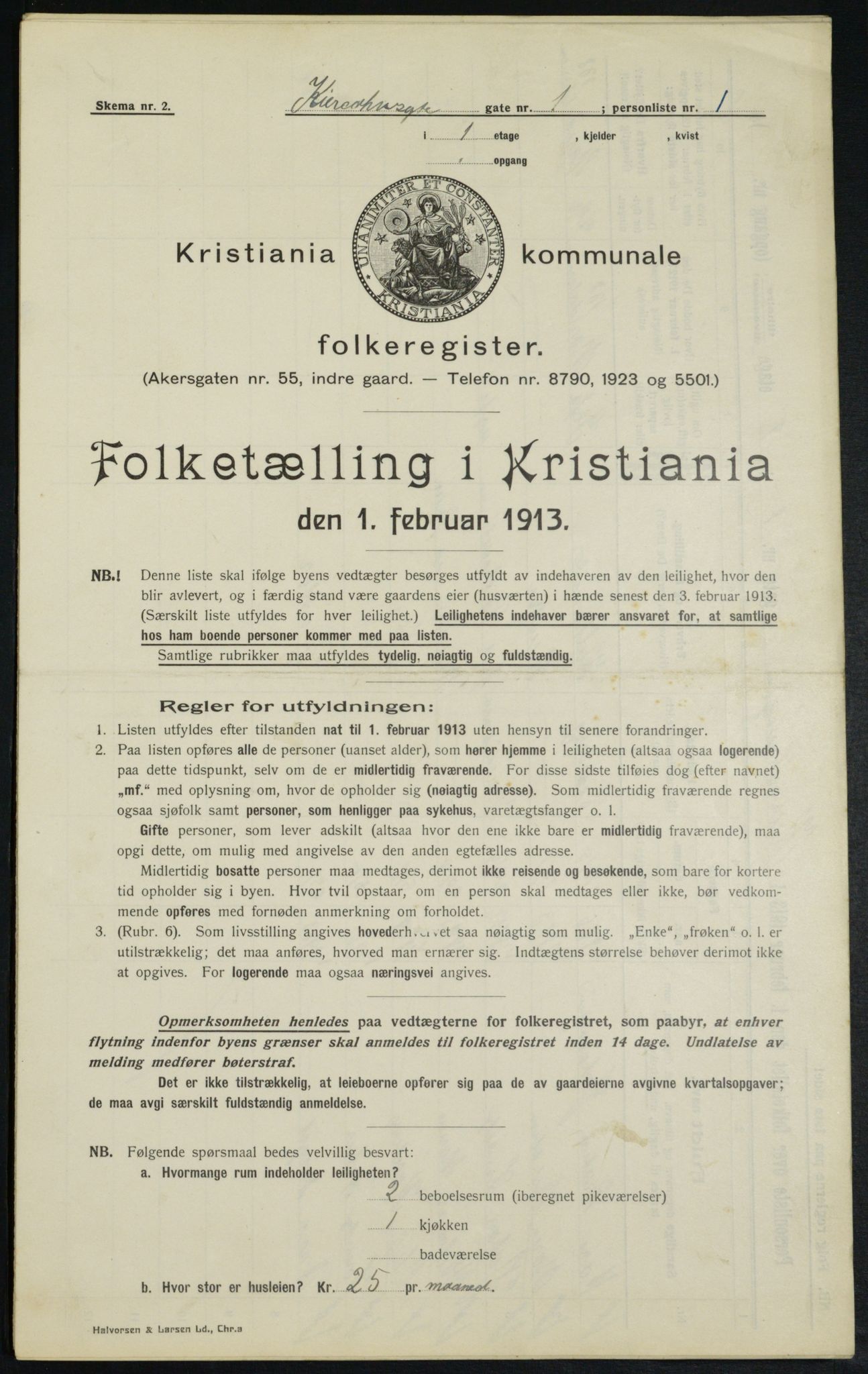 OBA, Municipal Census 1913 for Kristiania, 1913, p. 49164