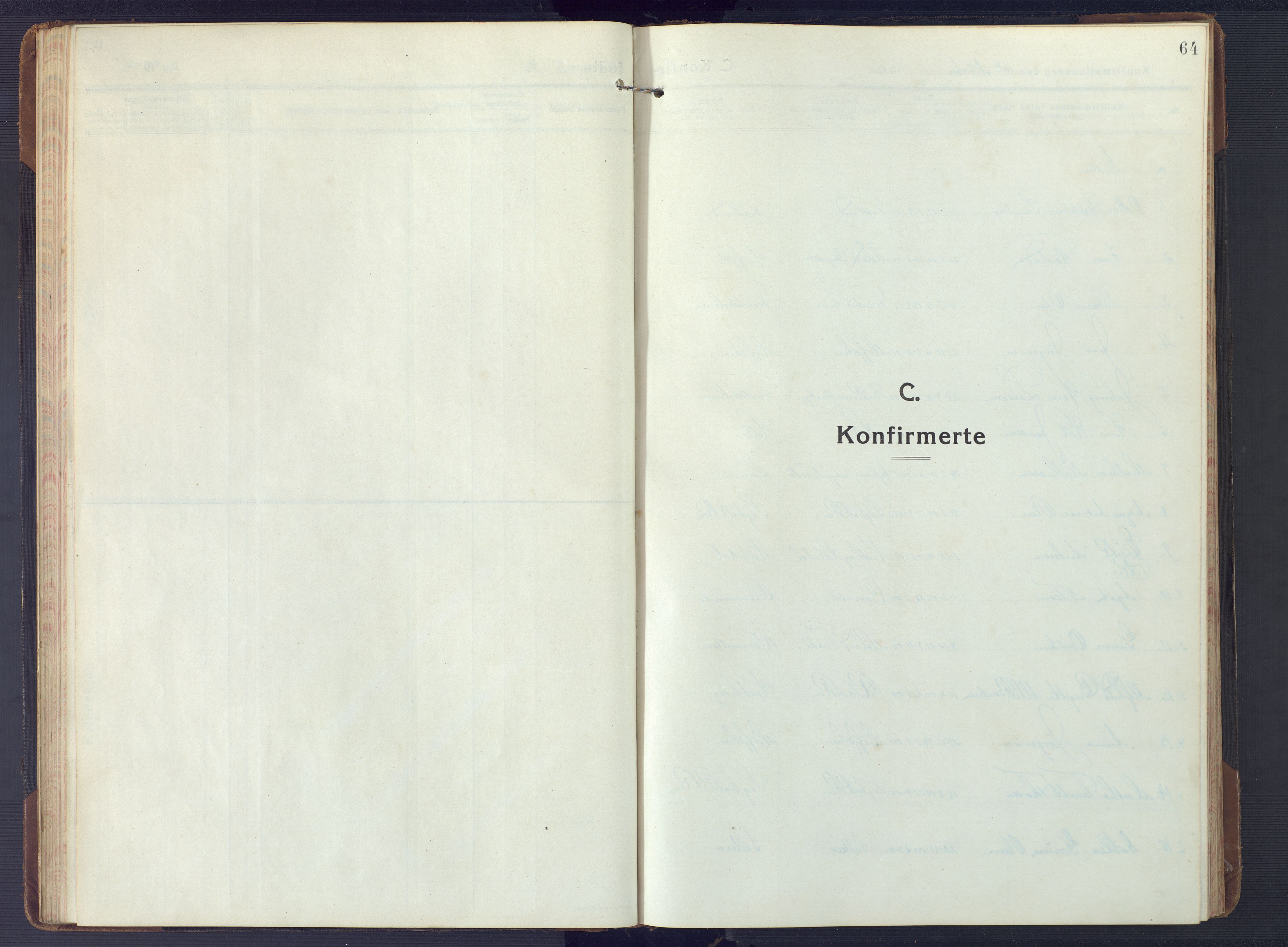 Austre Moland sokneprestkontor, SAK/1111-0001/F/Fb/Fbb/L0004: Parish register (copy) no. B 4, 1914-1929, p. 64