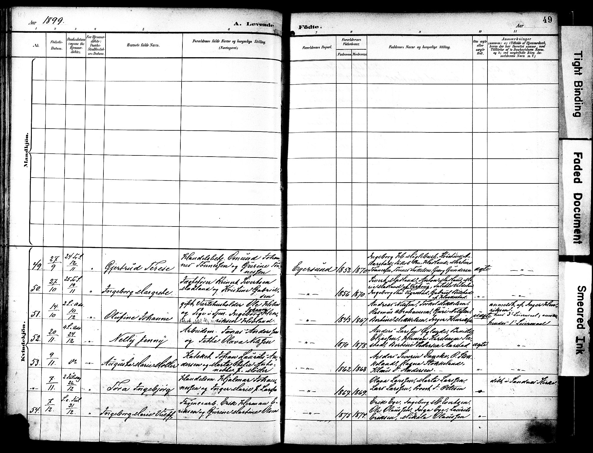 Eigersund sokneprestkontor, AV/SAST-A-101807/S08/L0019: Parish register (official) no. A 18, 1892-1905, p. 49