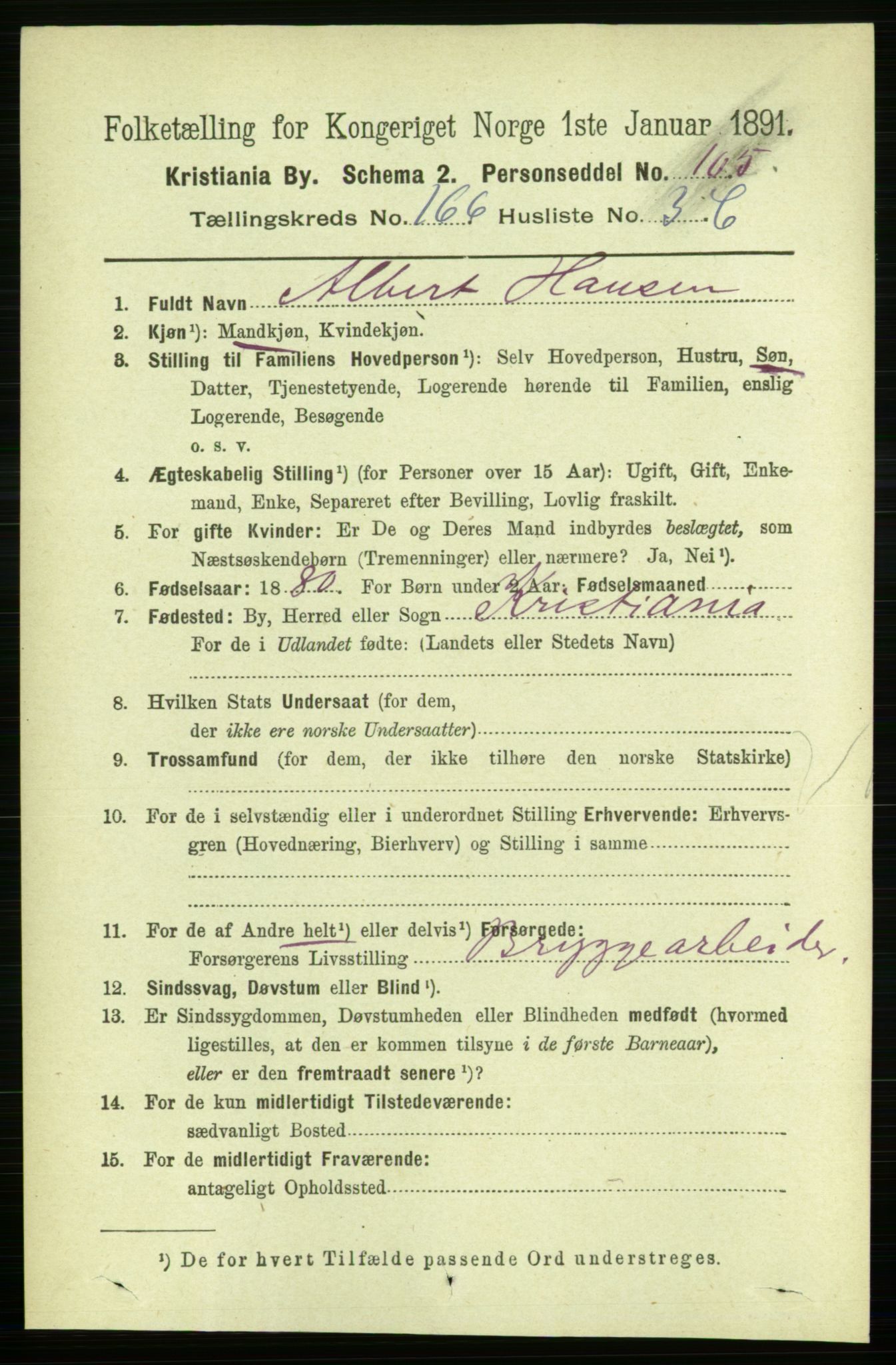 RA, 1891 census for 0301 Kristiania, 1891, p. 96432