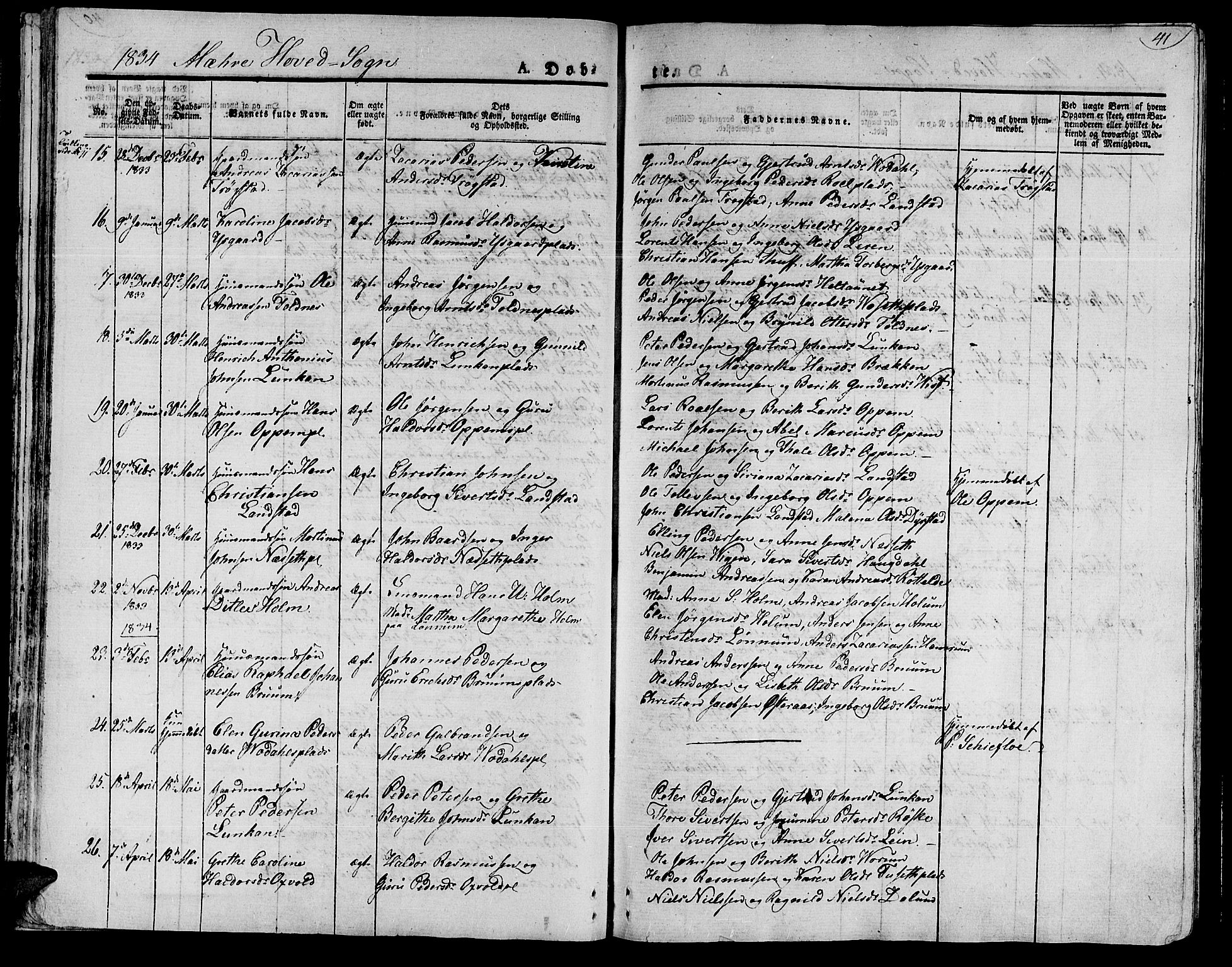 Ministerialprotokoller, klokkerbøker og fødselsregistre - Nord-Trøndelag, SAT/A-1458/735/L0336: Parish register (official) no. 735A05 /1, 1825-1835, p. 41
