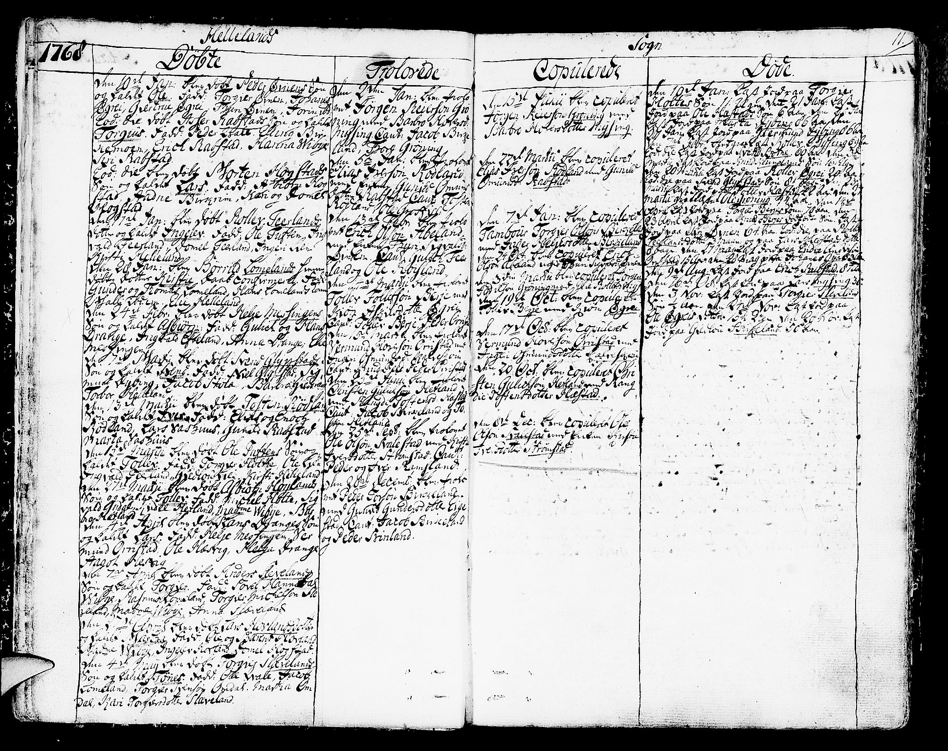 Helleland sokneprestkontor, AV/SAST-A-101810: Parish register (official) no. A 2 /1, 1762-1791, p. 11