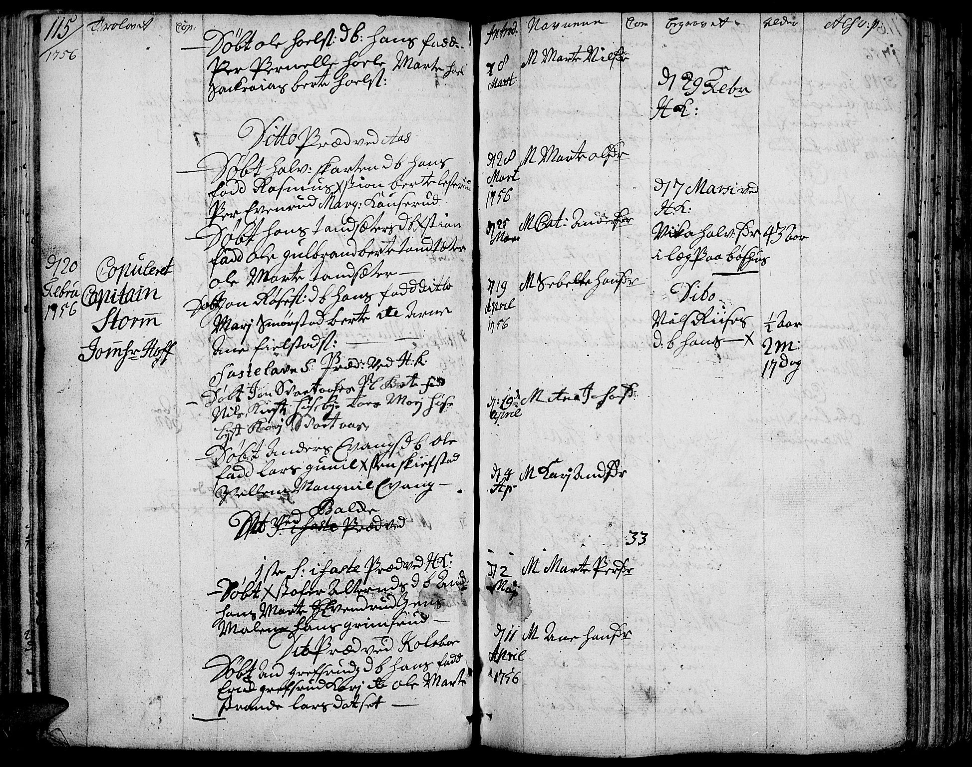 Toten prestekontor, SAH/PREST-102/H/Ha/Haa/L0004: Parish register (official) no. 4, 1751-1761, p. 115