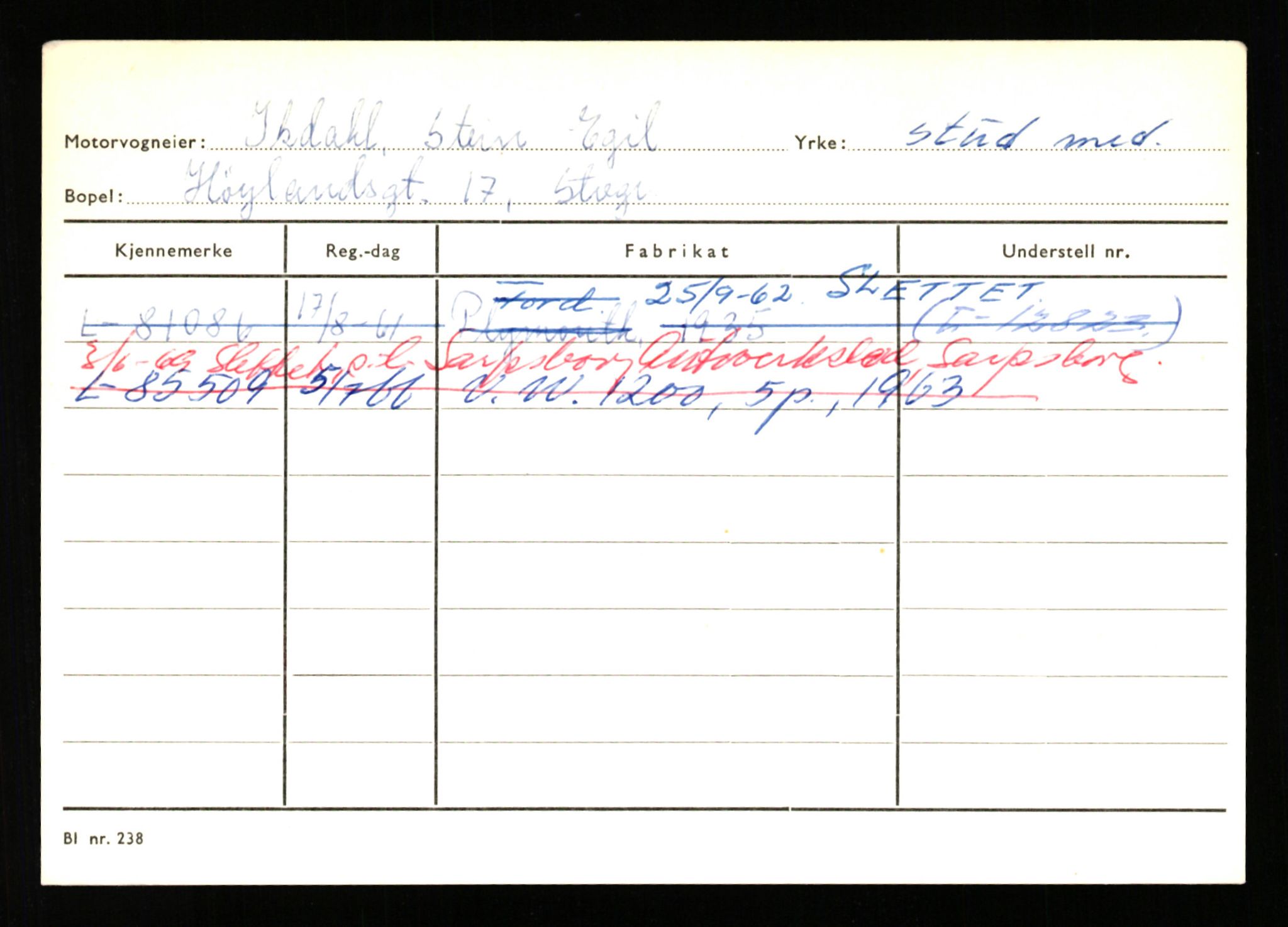 Stavanger trafikkstasjon, AV/SAST-A-101942/0/H/L0017: Høymark - Isaksen, 1930-1971, p. 2408