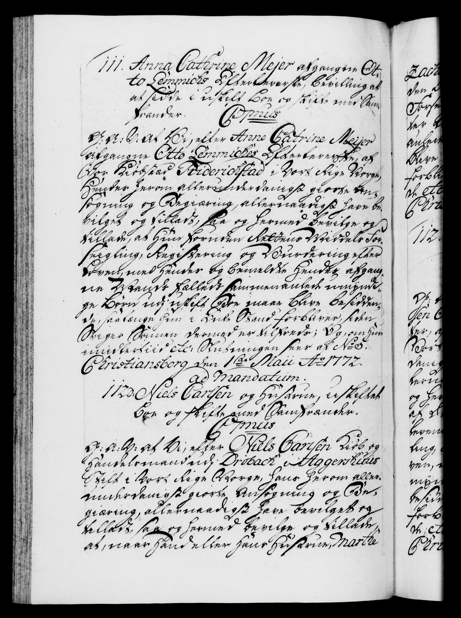 Danske Kanselli 1572-1799, AV/RA-EA-3023/F/Fc/Fca/Fcaa/L0045: Norske registre "Norske eller 3. dept.s åpne brev, 1771-1773, p. 279b