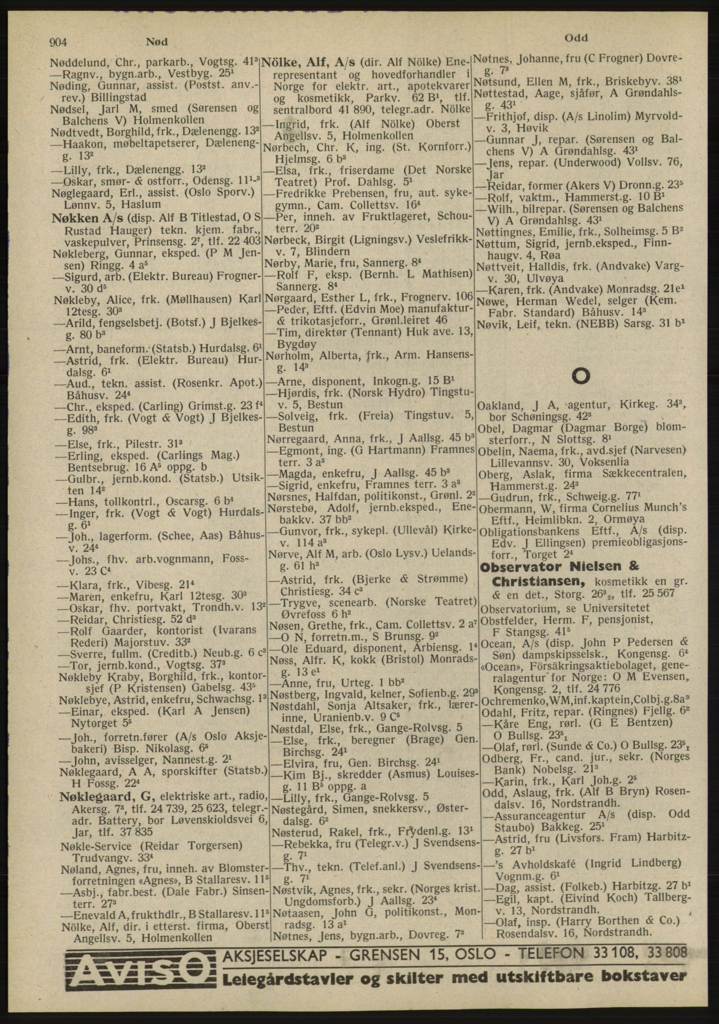 Kristiania/Oslo adressebok, PUBL/-, 1945, p. 900
