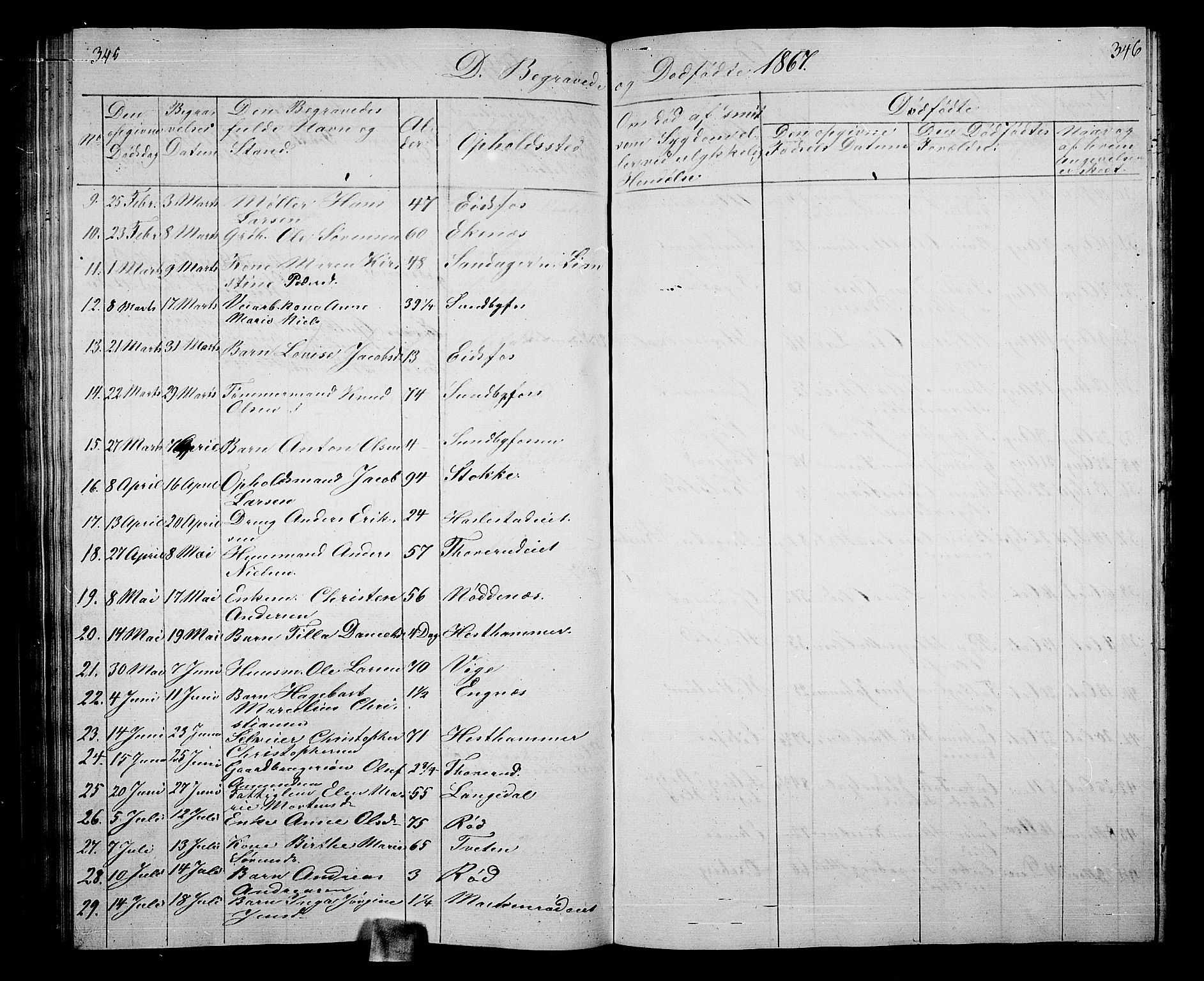 Hof kirkebøker, AV/SAKO-A-64/G/Ga/L0002: Parish register (copy) no. I 2, 1859-1873, p. 345-346