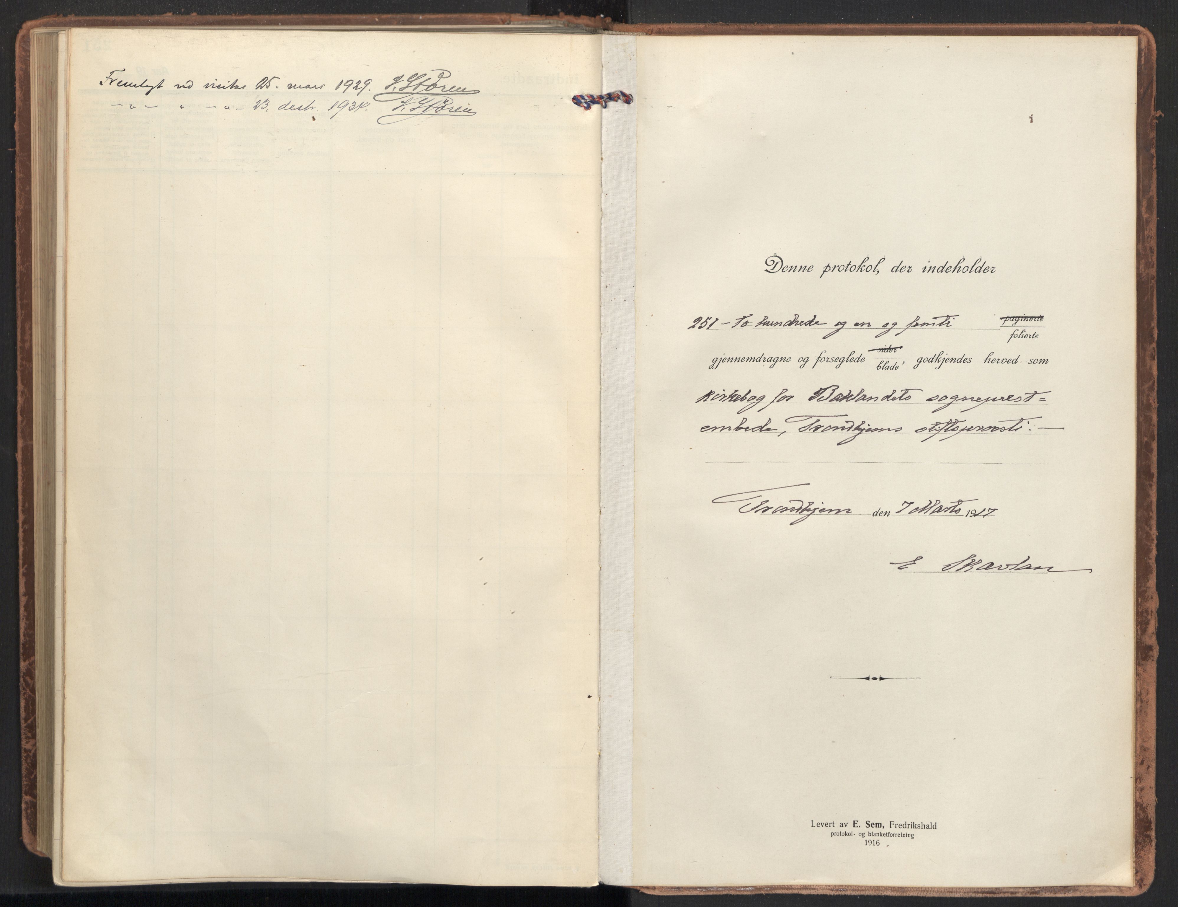Ministerialprotokoller, klokkerbøker og fødselsregistre - Sør-Trøndelag, SAT/A-1456/604/L0206: Parish register (official) no. 604A26, 1917-1931, p. 252