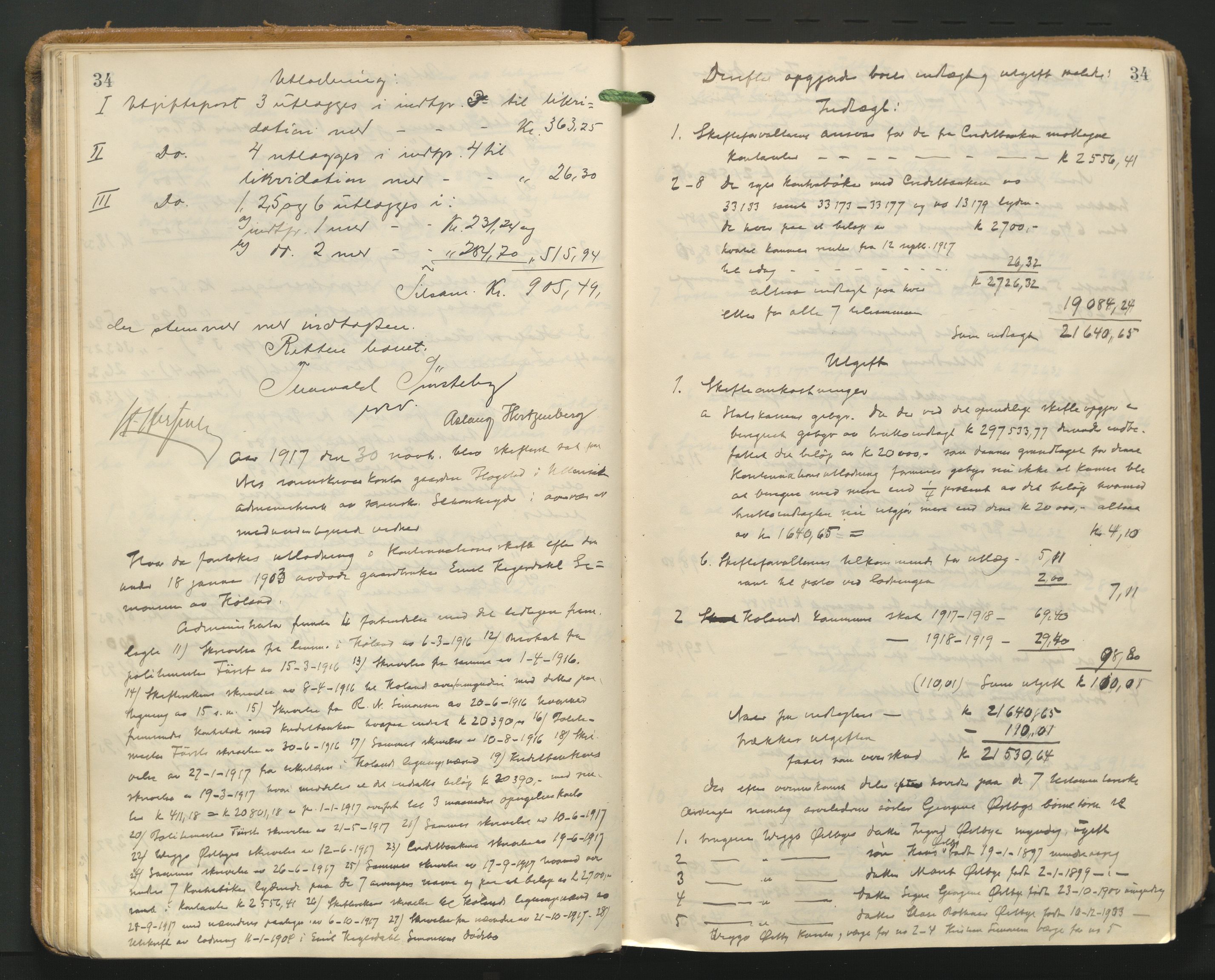 Nes tingrett, AV/SAO-A-10548/H/Hc/L0006: Utlodningsprotokoll, 1916-1943, p. 34