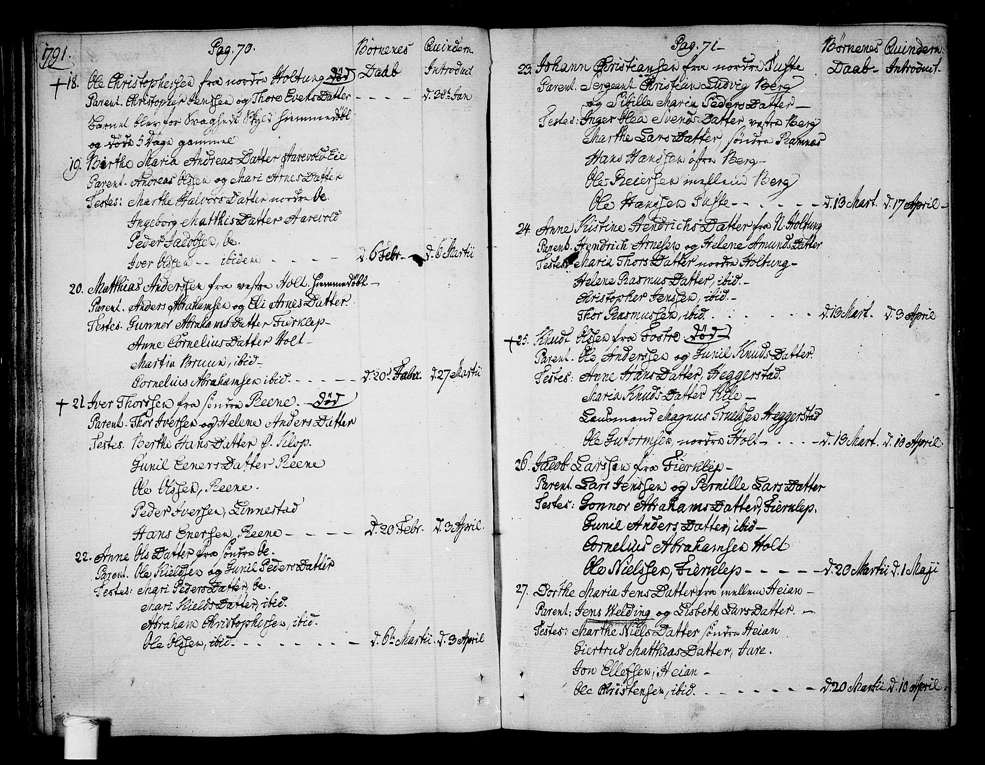 Ramnes kirkebøker, SAKO/A-314/F/Fa/L0003: Parish register (official) no. I 3, 1790-1813, p. 70-71