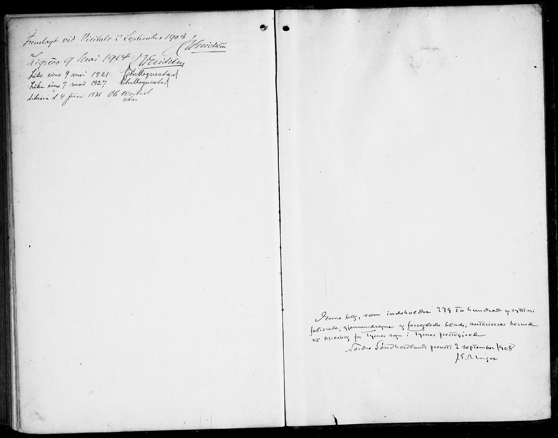 Tysnes sokneprestembete, SAB/A-78601/H/Haa: Parish register (official) no. B 2, 1907-1925