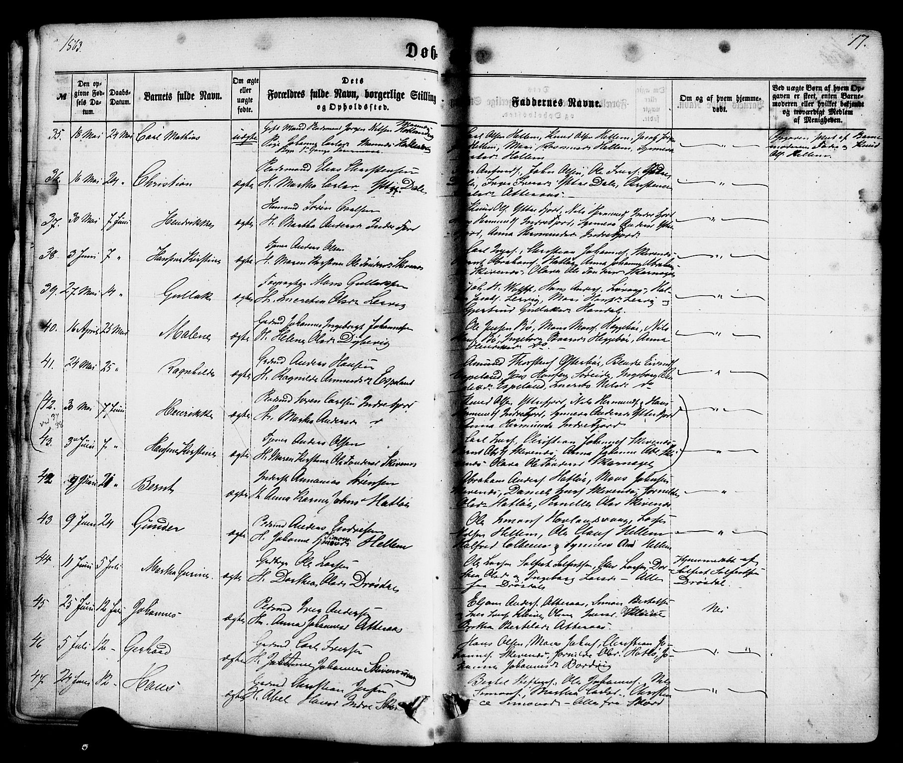 Hyllestad sokneprestembete, AV/SAB-A-80401: Parish register (official) no. A 1, 1861-1886, p. 17