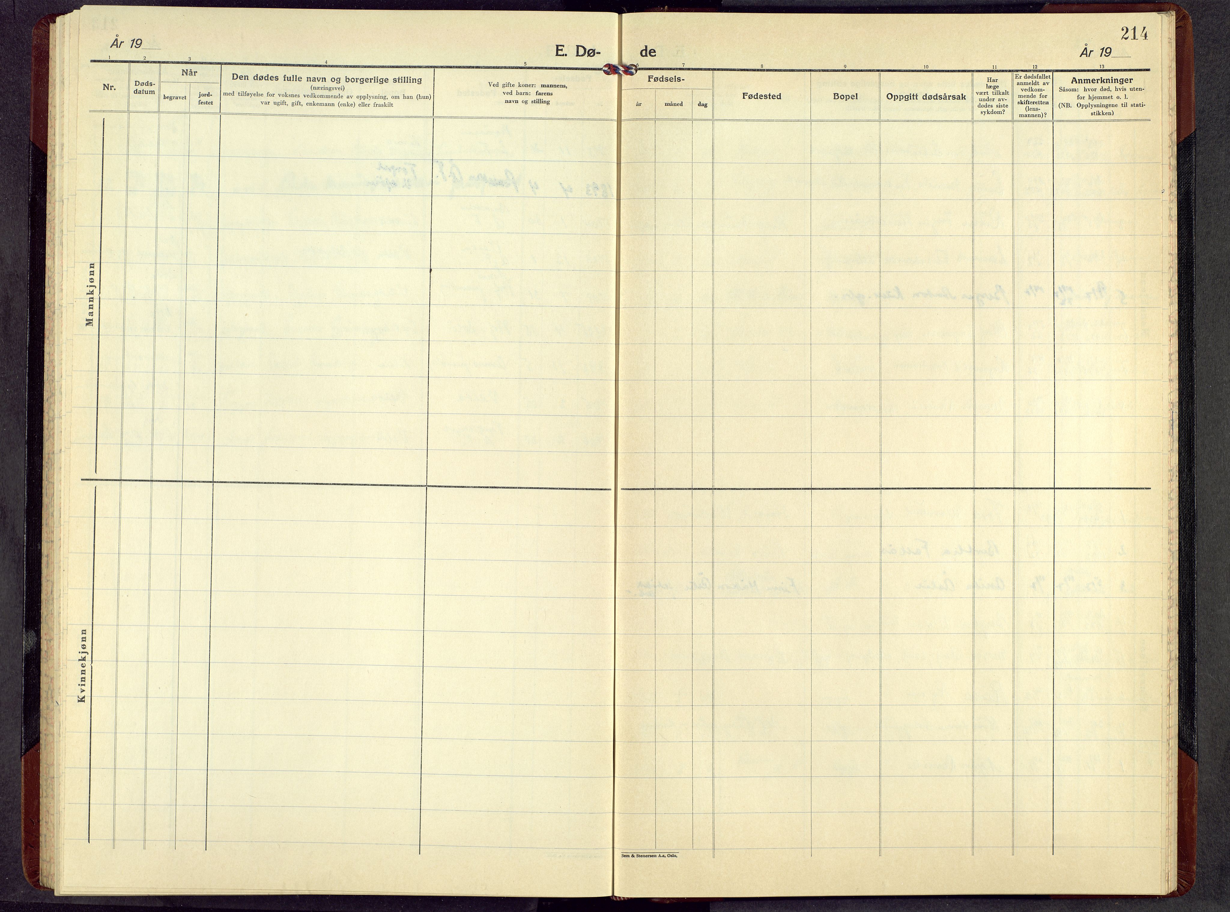 Åsnes prestekontor, SAH/PREST-042/H/Ha/Hab/L0011: Parish register (copy) no. 11, 1955-1973, p. 214