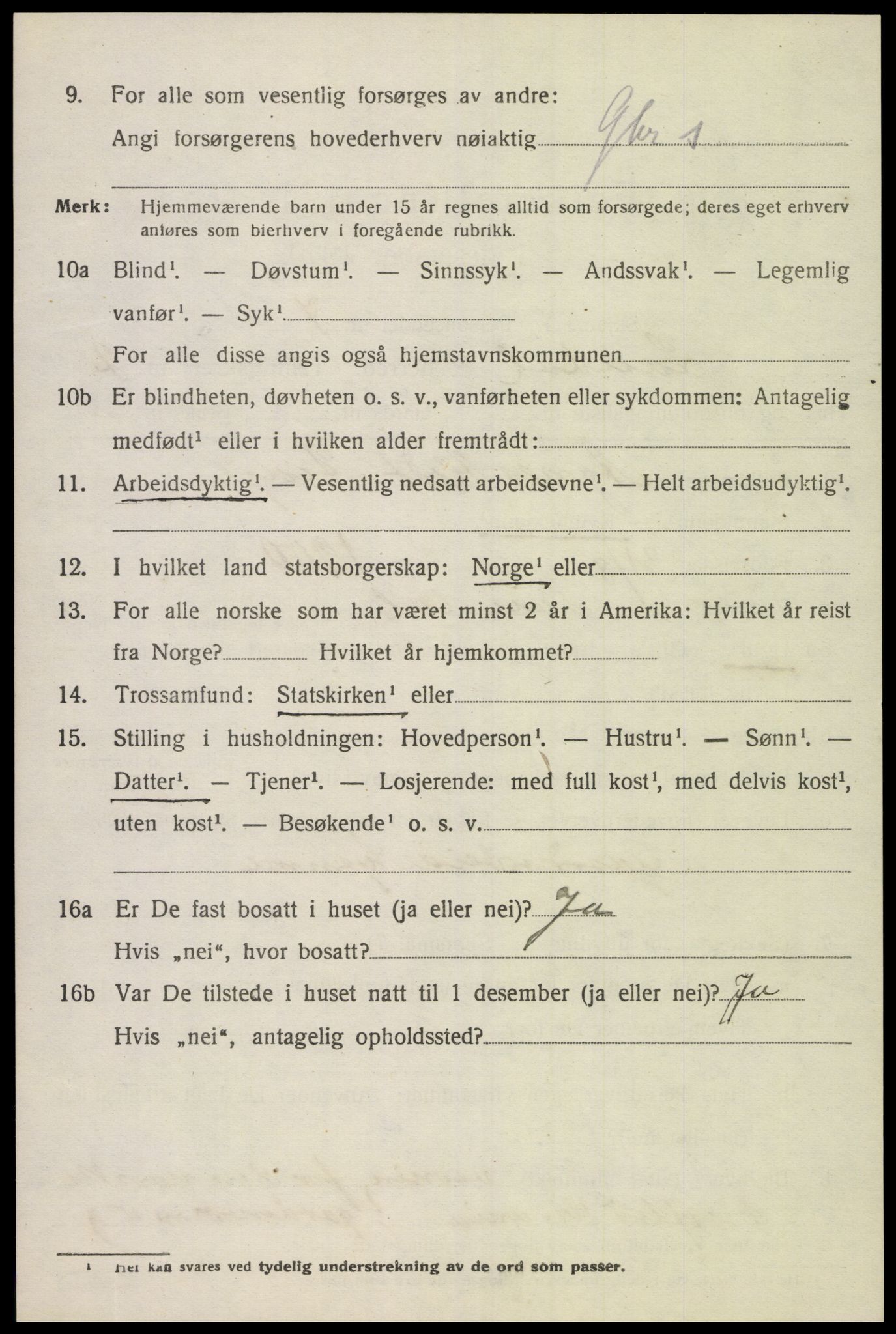 SAK, 1920 census for Laudal, 1920, p. 1001