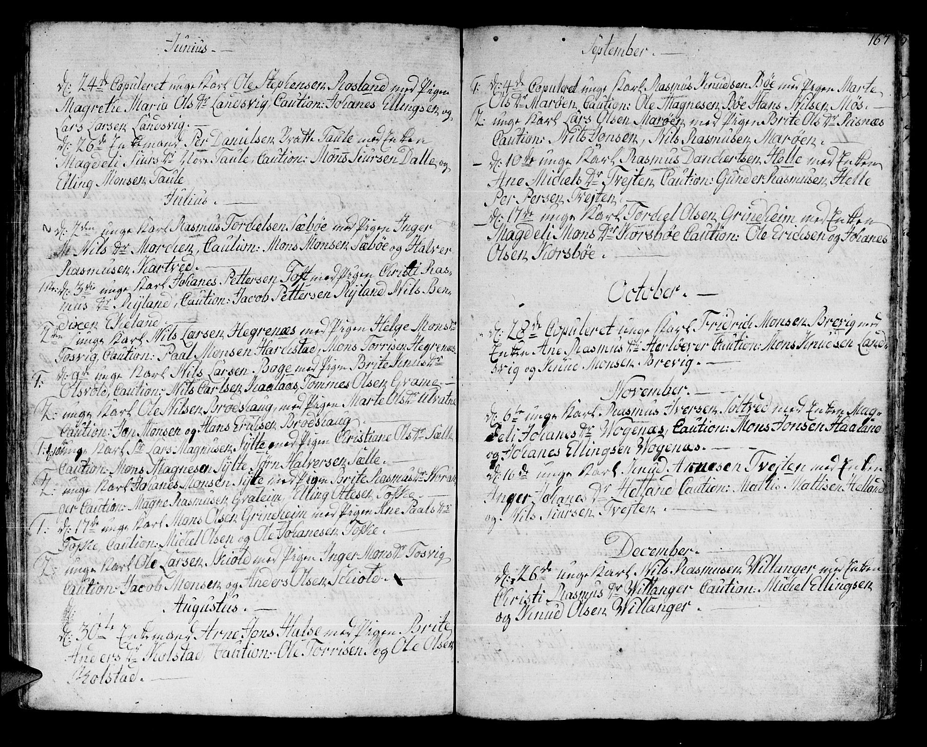 Manger sokneprestembete, SAB/A-76801/H/Haa: Parish register (official) no. A 2, 1792-1815, p. 167