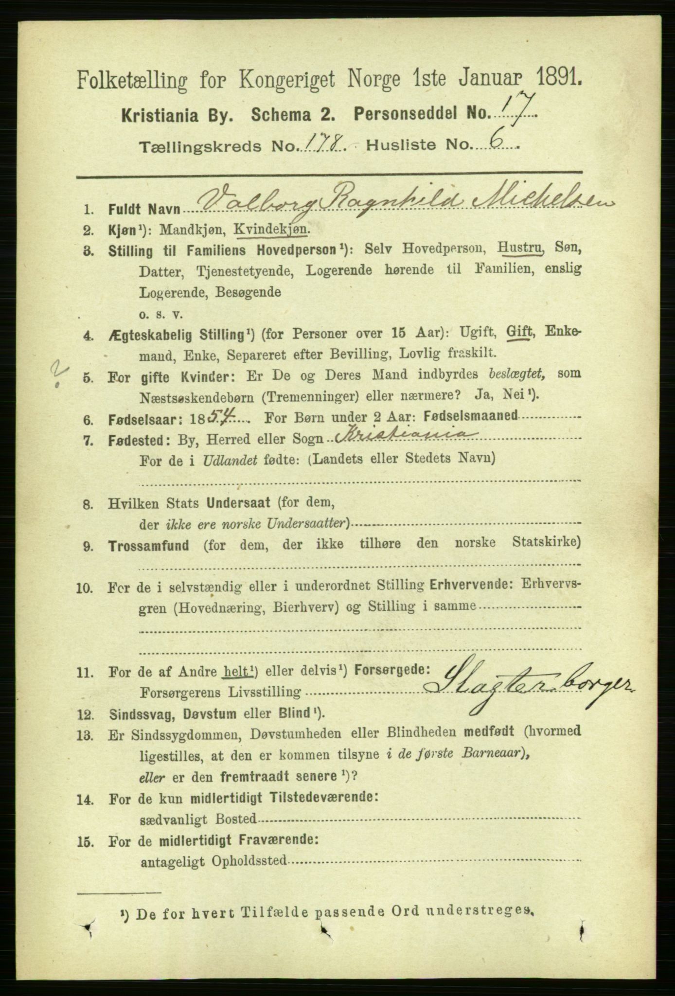 RA, 1891 census for 0301 Kristiania, 1891, p. 107679