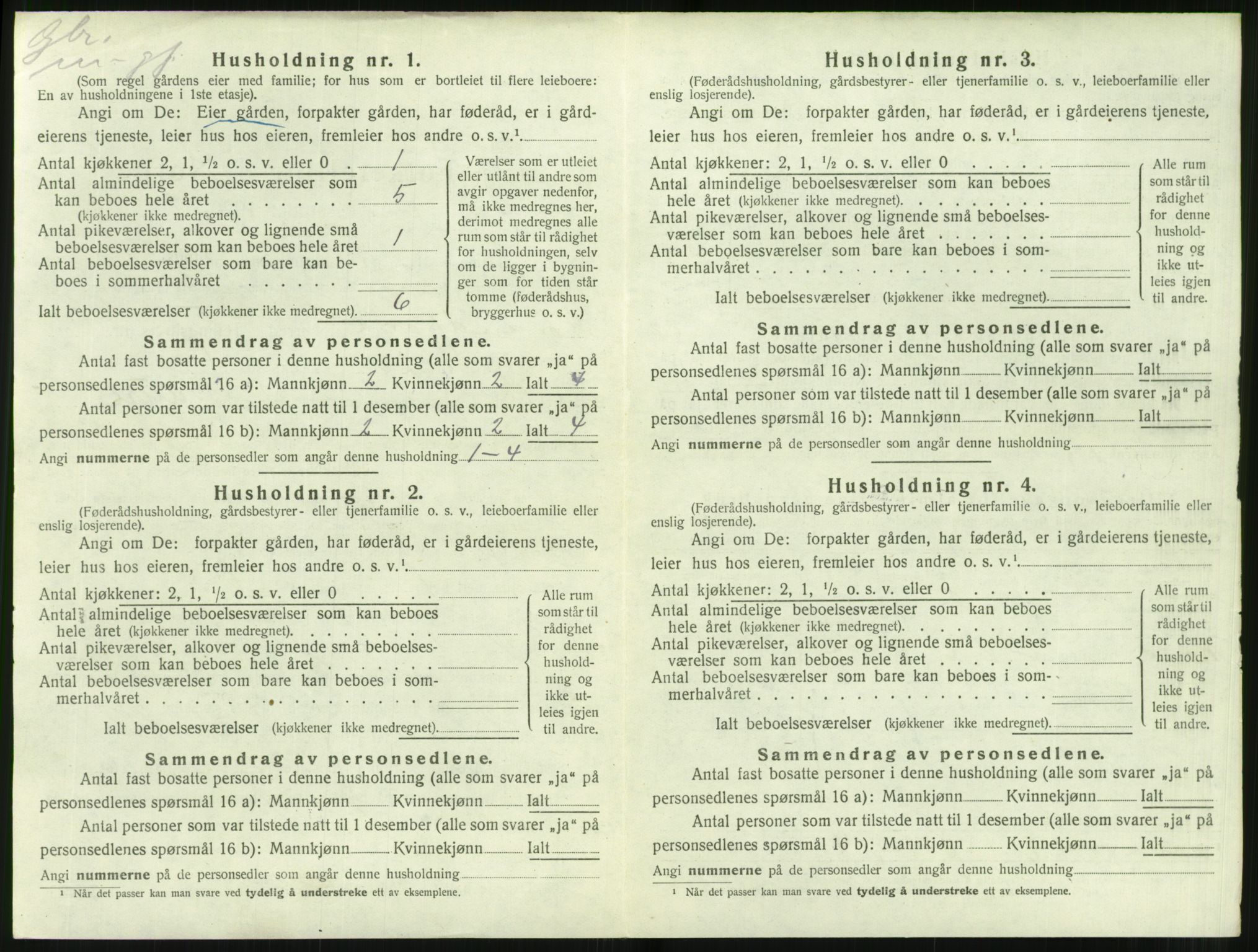 SAT, 1920 census for Hjørundfjord, 1920, p. 274