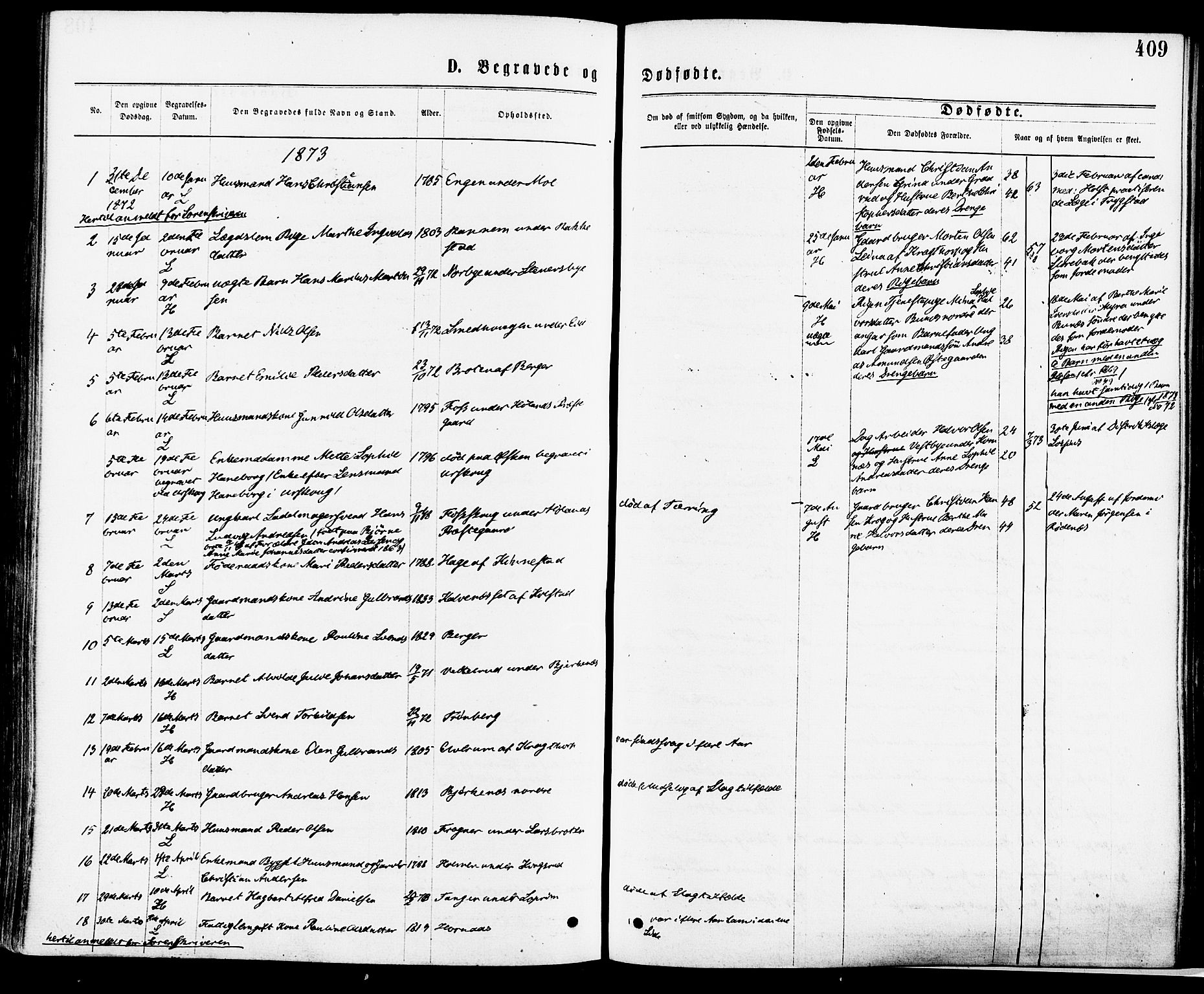 Høland prestekontor Kirkebøker, AV/SAO-A-10346a/F/Fa/L0012.a: Parish register (official) no. I 12A, 1869-1879, p. 409