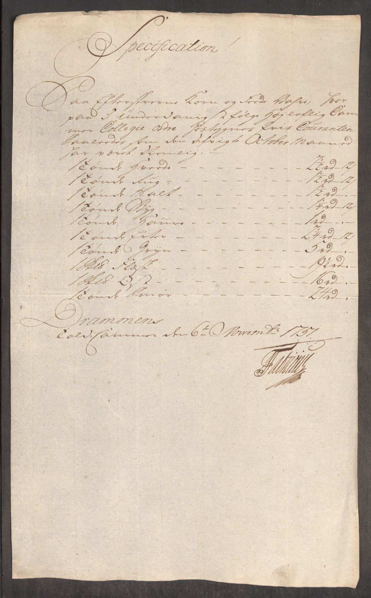 Rentekammeret inntil 1814, Realistisk ordnet avdeling, AV/RA-EA-4070/Oe/L0004: [Ø1]: Priskuranter, 1749-1752, p. 560