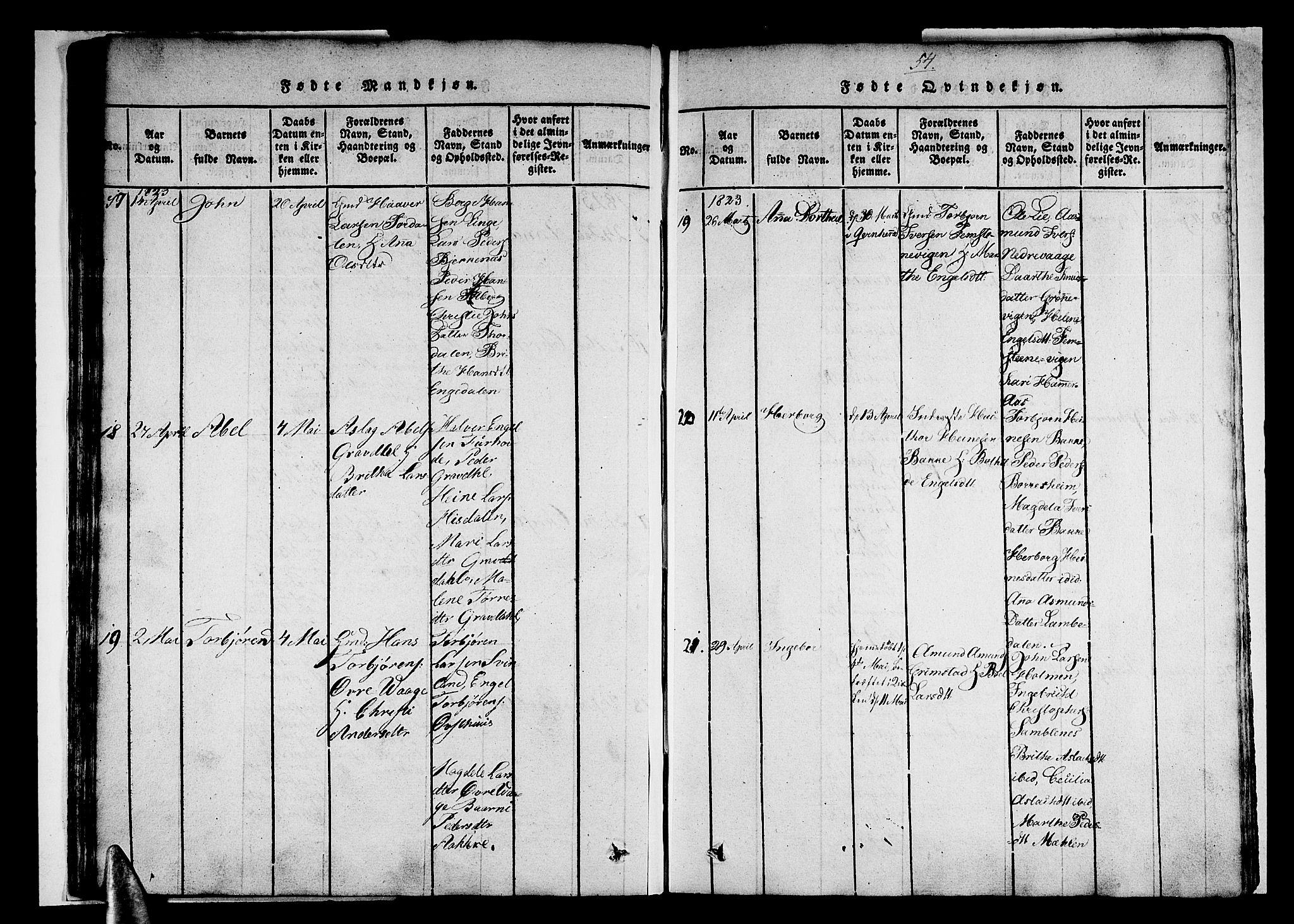 Strandebarm sokneprestembete, AV/SAB-A-78401/H/Haa: Parish register (official) no. A 5, 1816-1826, p. 54