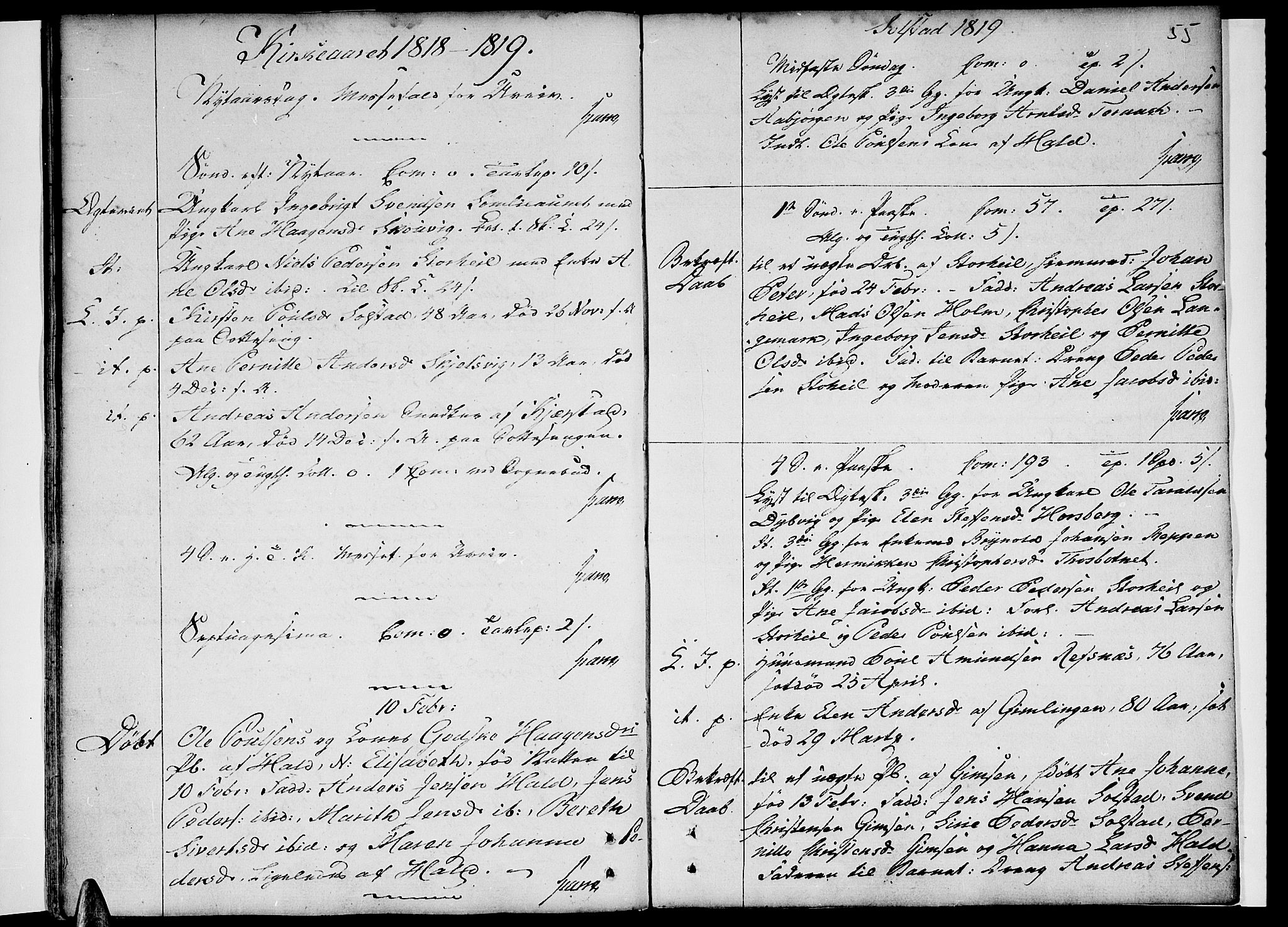 Ministerialprotokoller, klokkerbøker og fødselsregistre - Nordland, SAT/A-1459/811/L0164: Parish register (official) no. 811A02, 1752-1819, p. 55