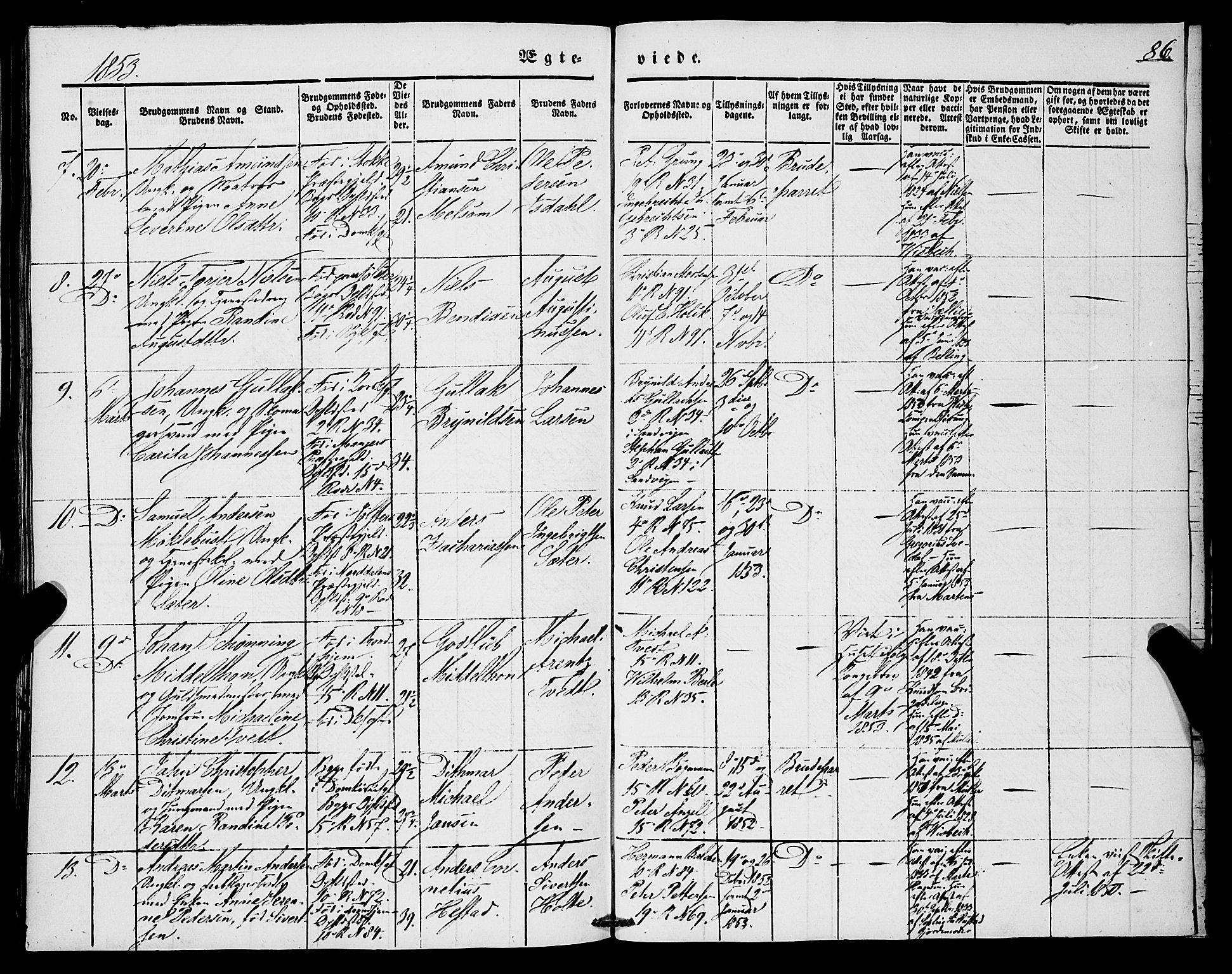 Domkirken sokneprestembete, AV/SAB-A-74801/H/Haa/L0033: Parish register (official) no. D 1, 1841-1853, p. 86