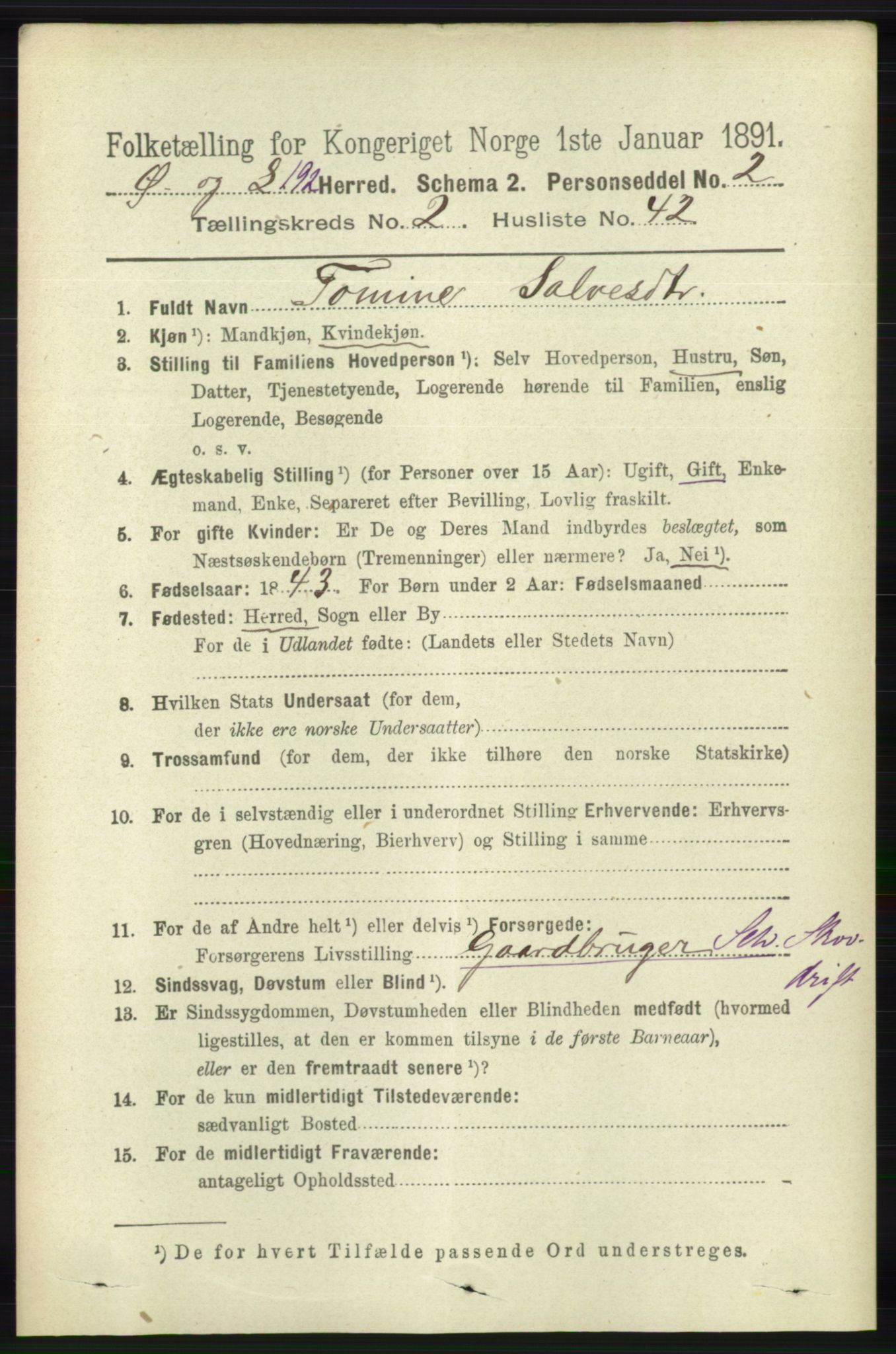 RA, 1891 census for 1021 Øyslebø og Laudal, 1891, p. 690