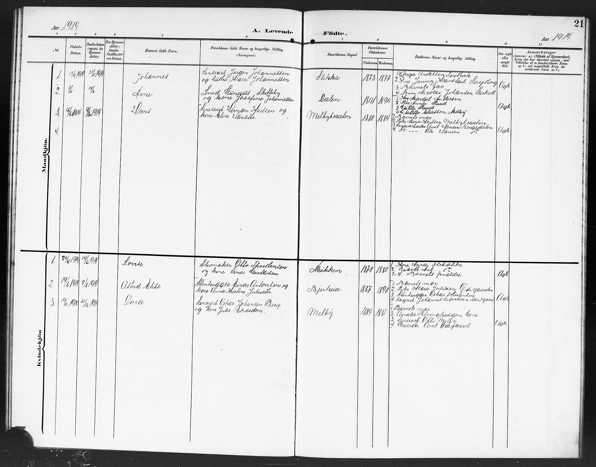 Tune prestekontor Kirkebøker, AV/SAO-A-2007/G/Gb/L0001: Parish register (copy) no. II 1, 1904-1917, p. 21