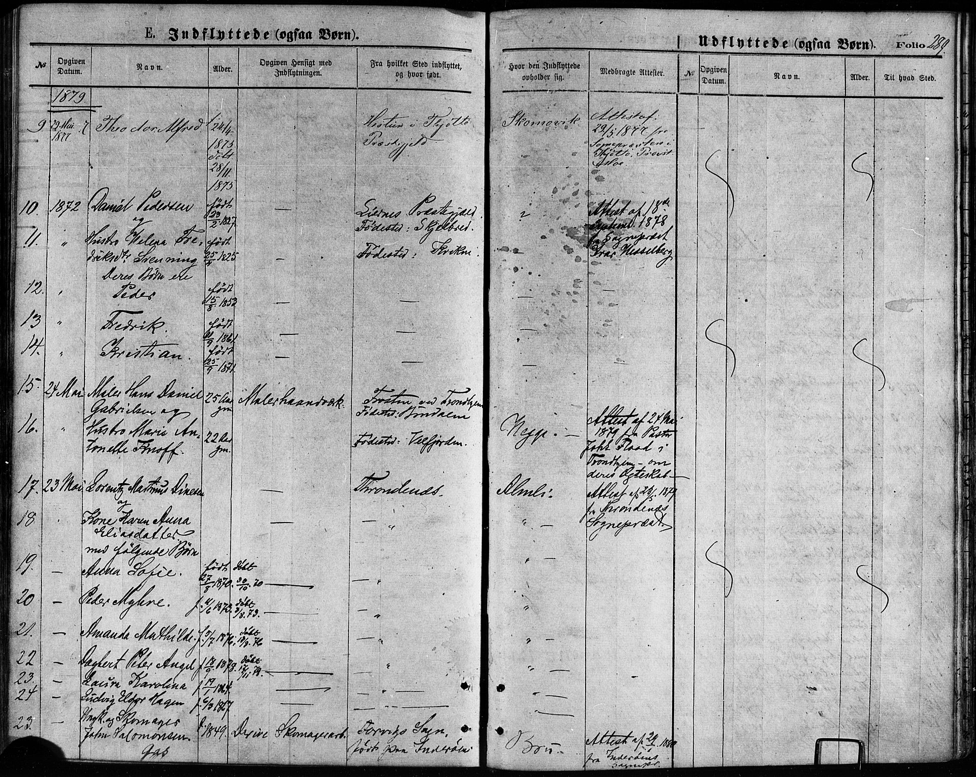 Ministerialprotokoller, klokkerbøker og fødselsregistre - Nordland, AV/SAT-A-1459/814/L0225: Parish register (official) no. 814A06, 1875-1885, p. 289